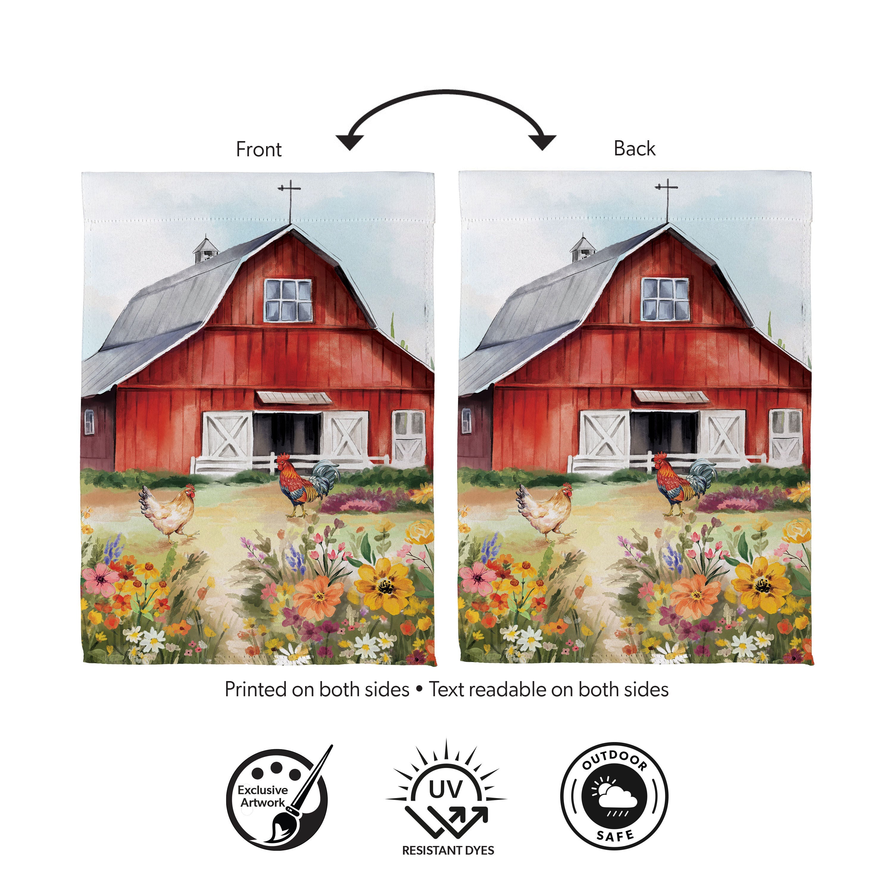 Hillside Pasture Barn Suede House Flag