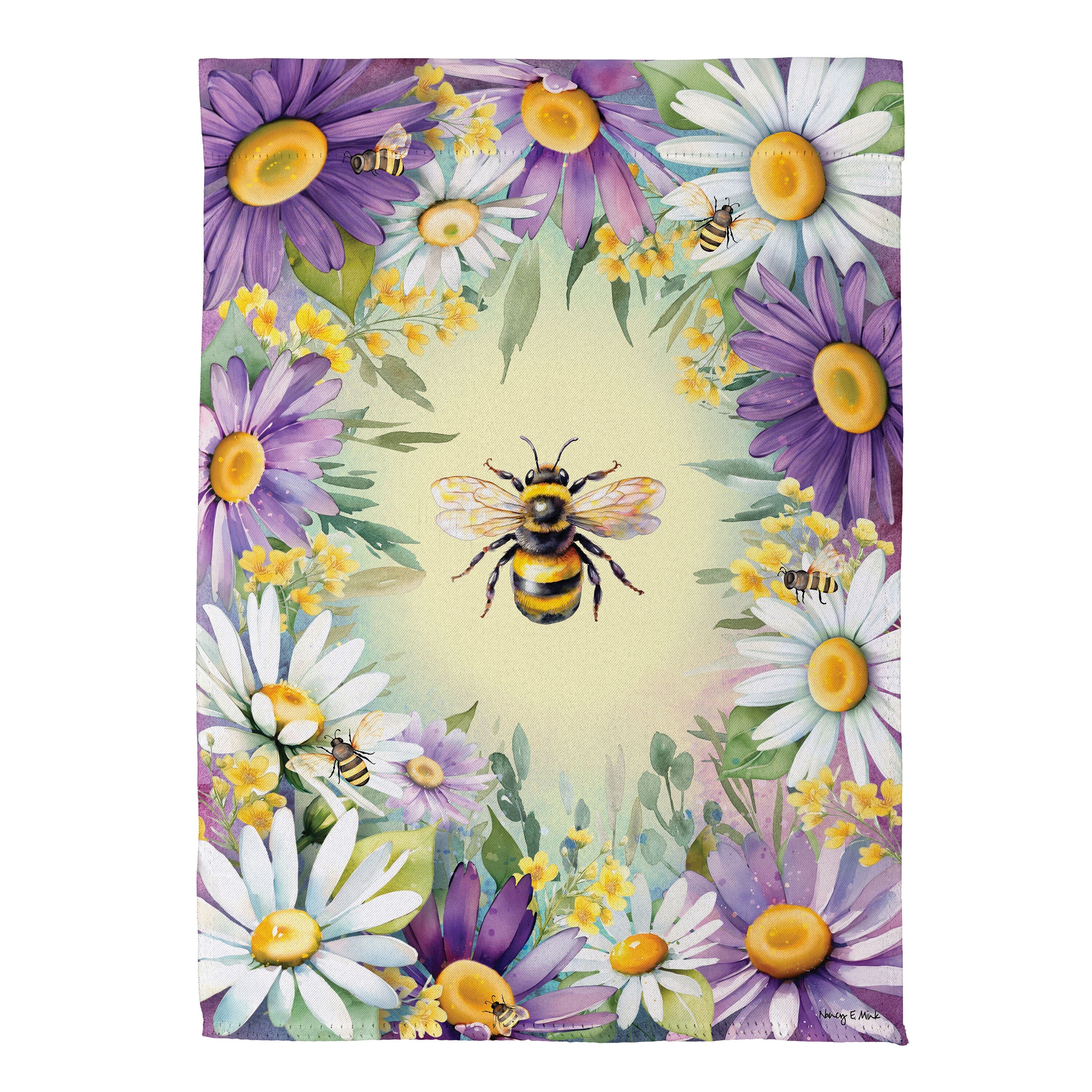 Buzzing Around Suede Garden Flag