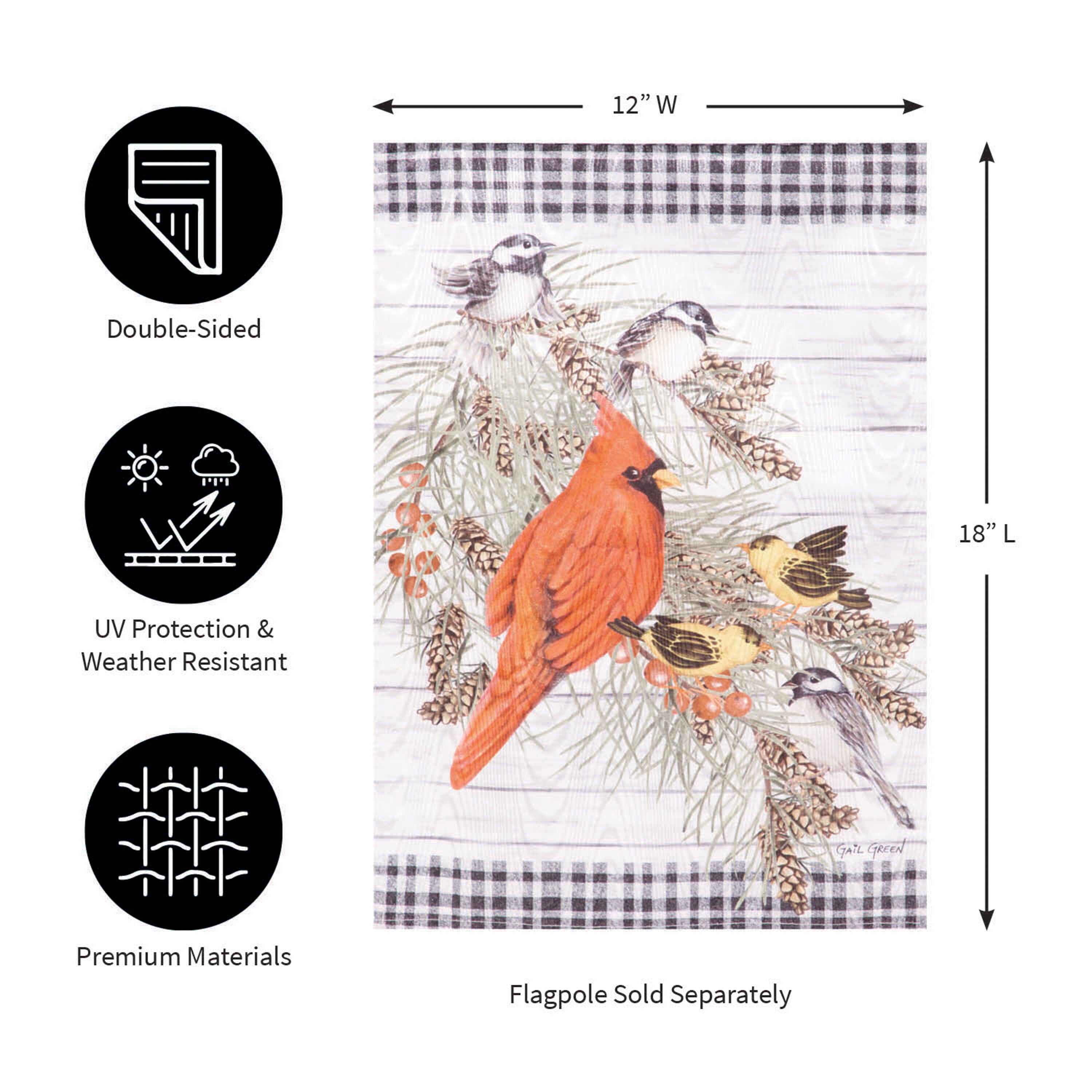 Bird Friends Moire Garden Flag