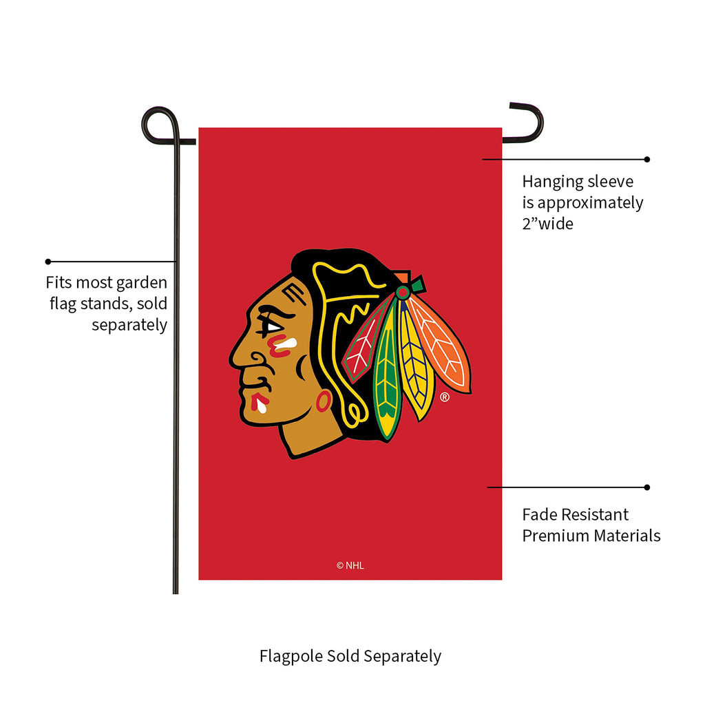 Chicago Blackhawks Applique Garden Flag