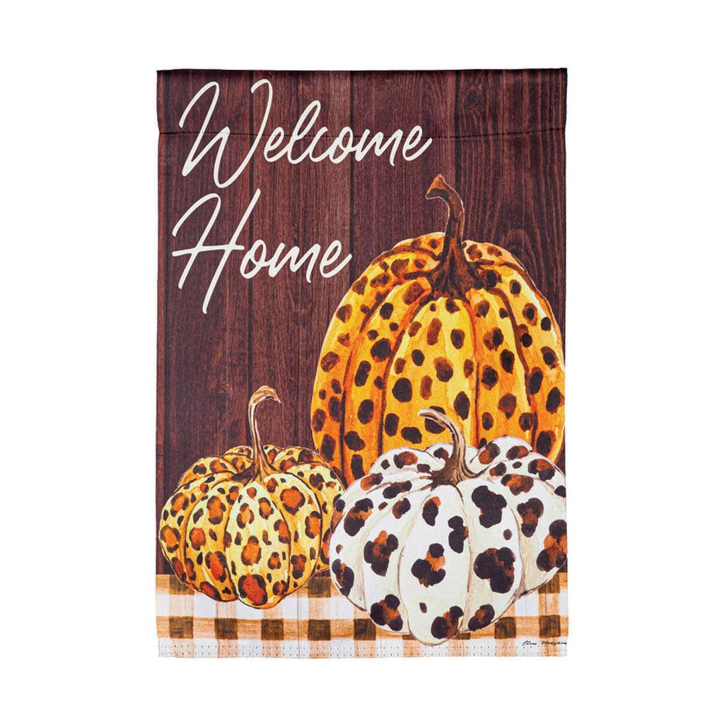 Boho Brown Pumpkins Garden Suede Flag