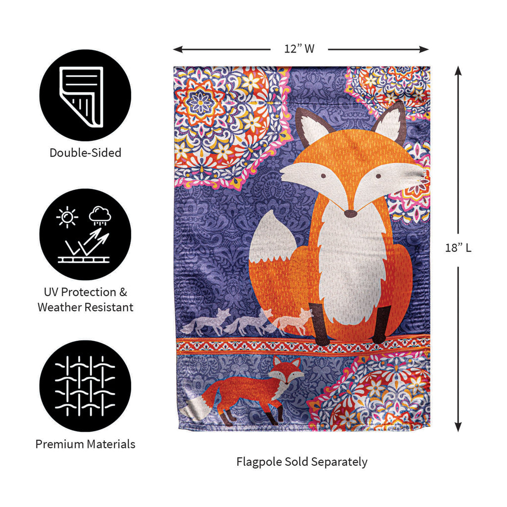 Fox in Fall Lustre Garden Flag