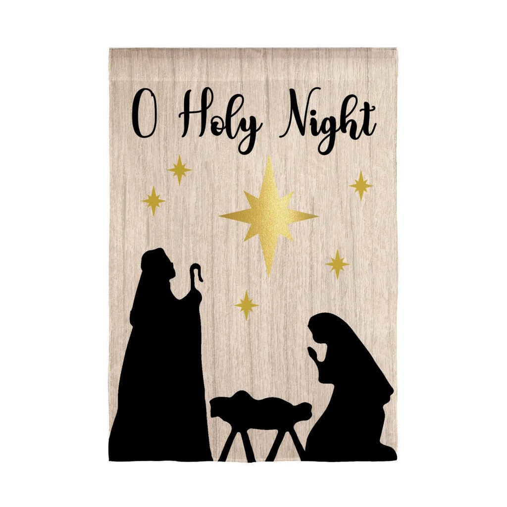 Nativity Silhouette Burlap Garden Flag