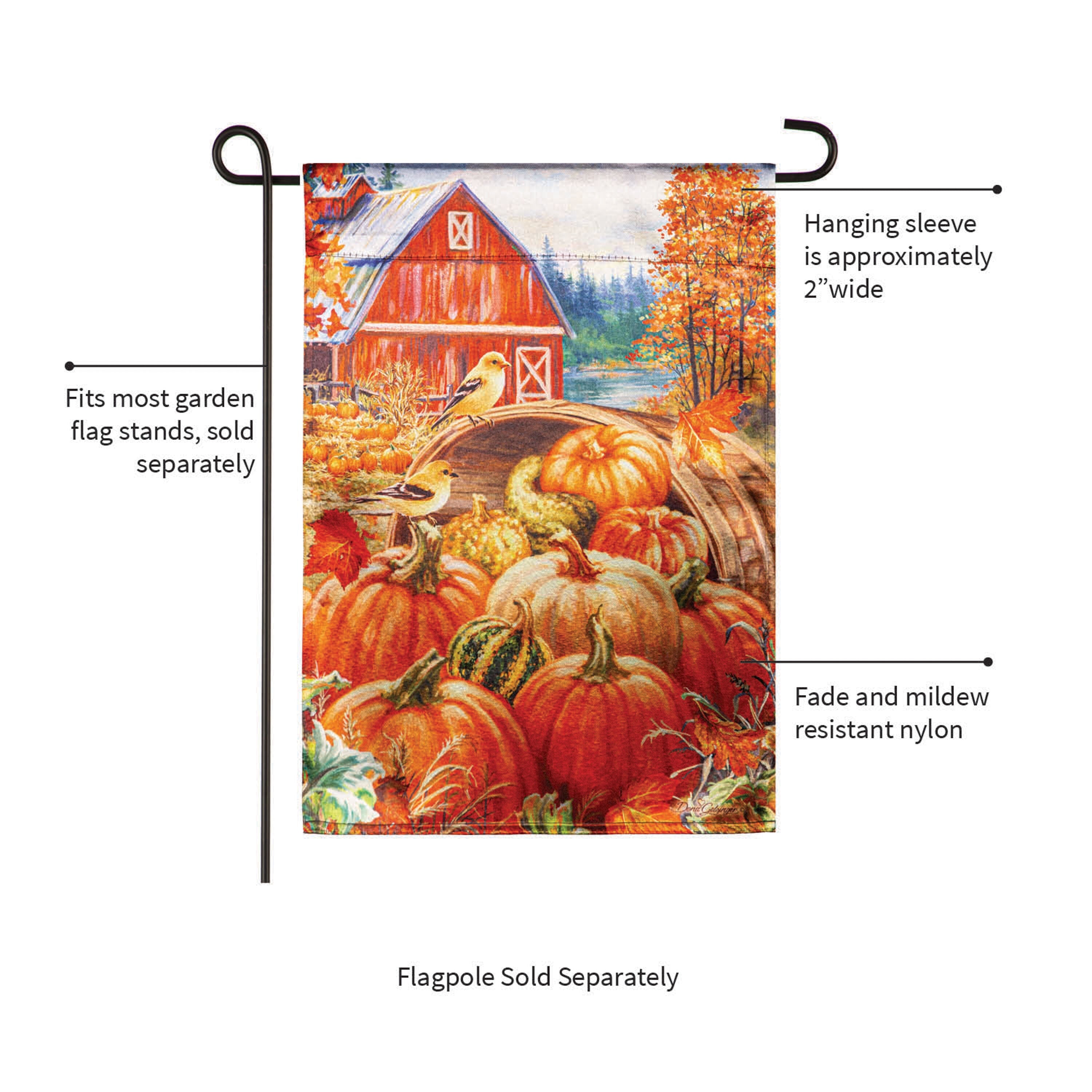 Red Barn Lustre Garden Flag