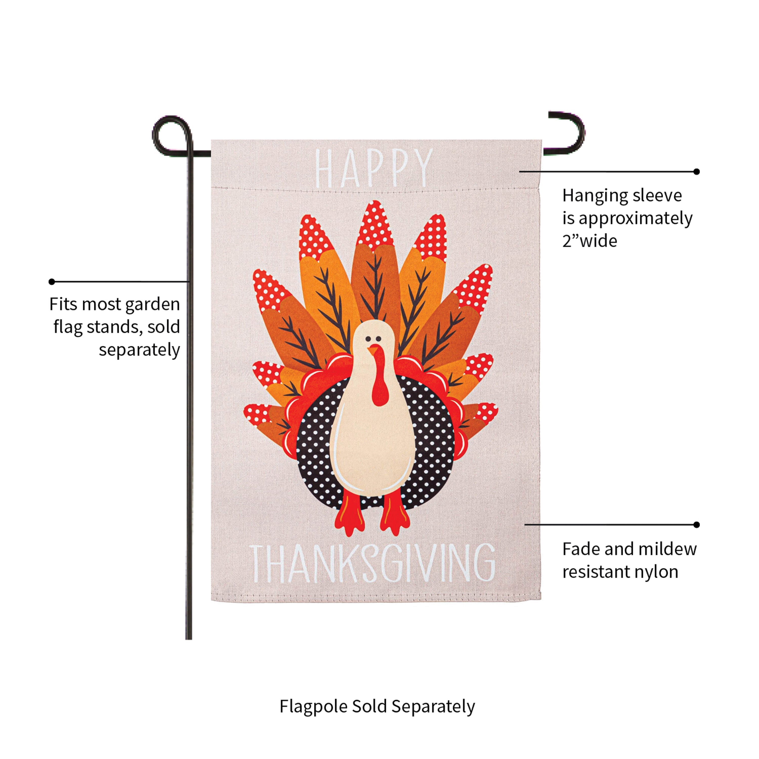 Turkey "Happy Thanksgiving" Garden Suede Flag, SNL