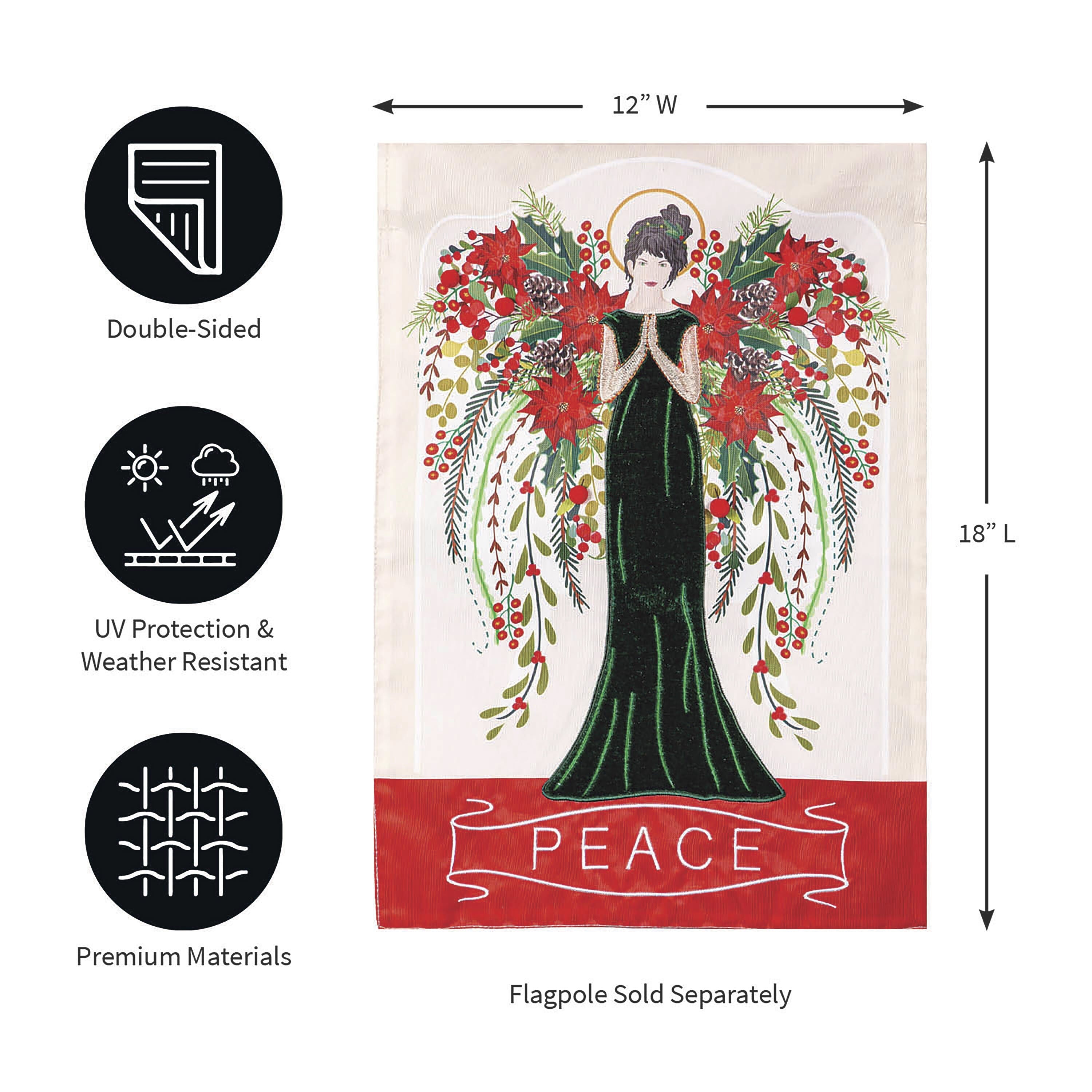 Floral Angel Applique Garden Flag