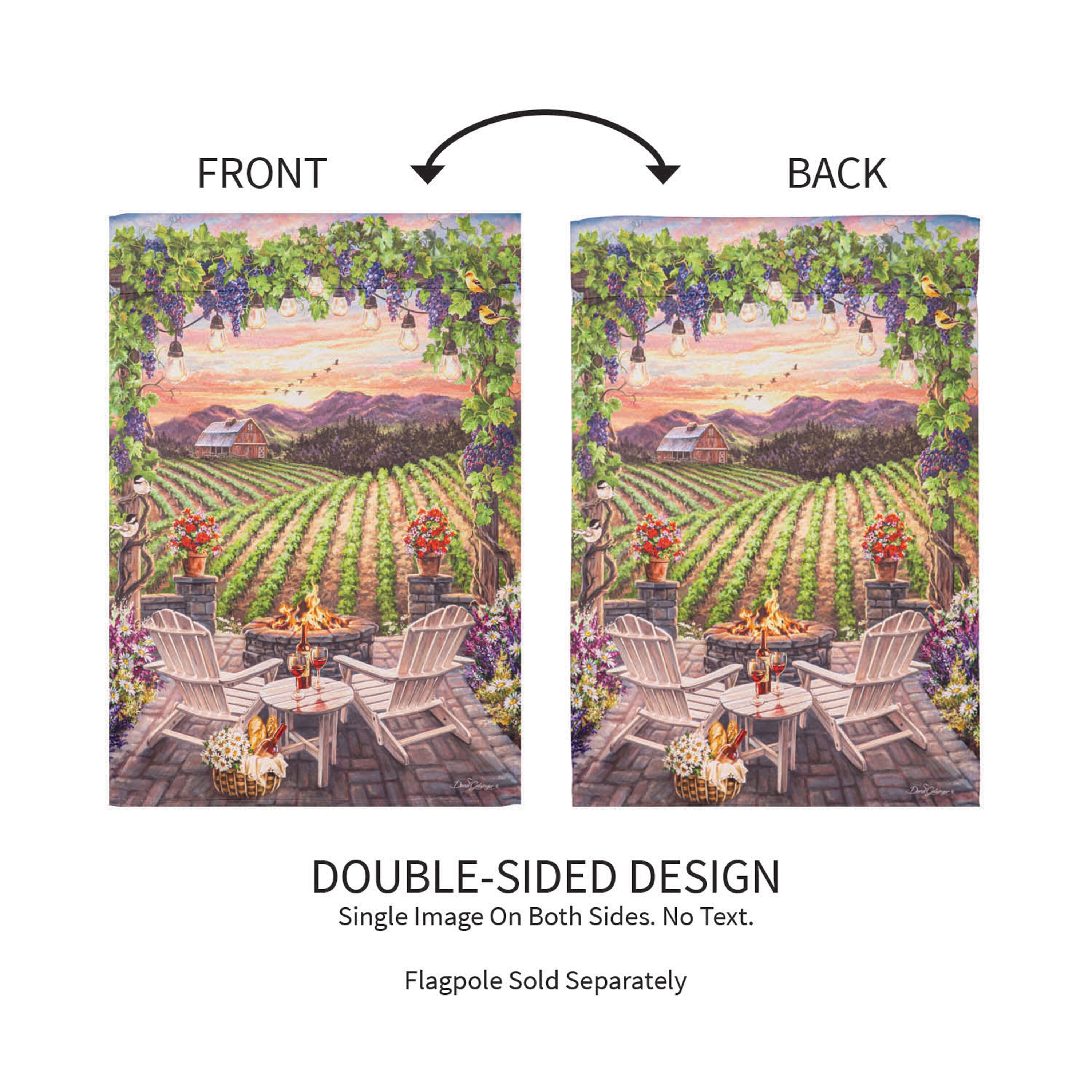 Beautiful Mountain View Suede Garden Flag