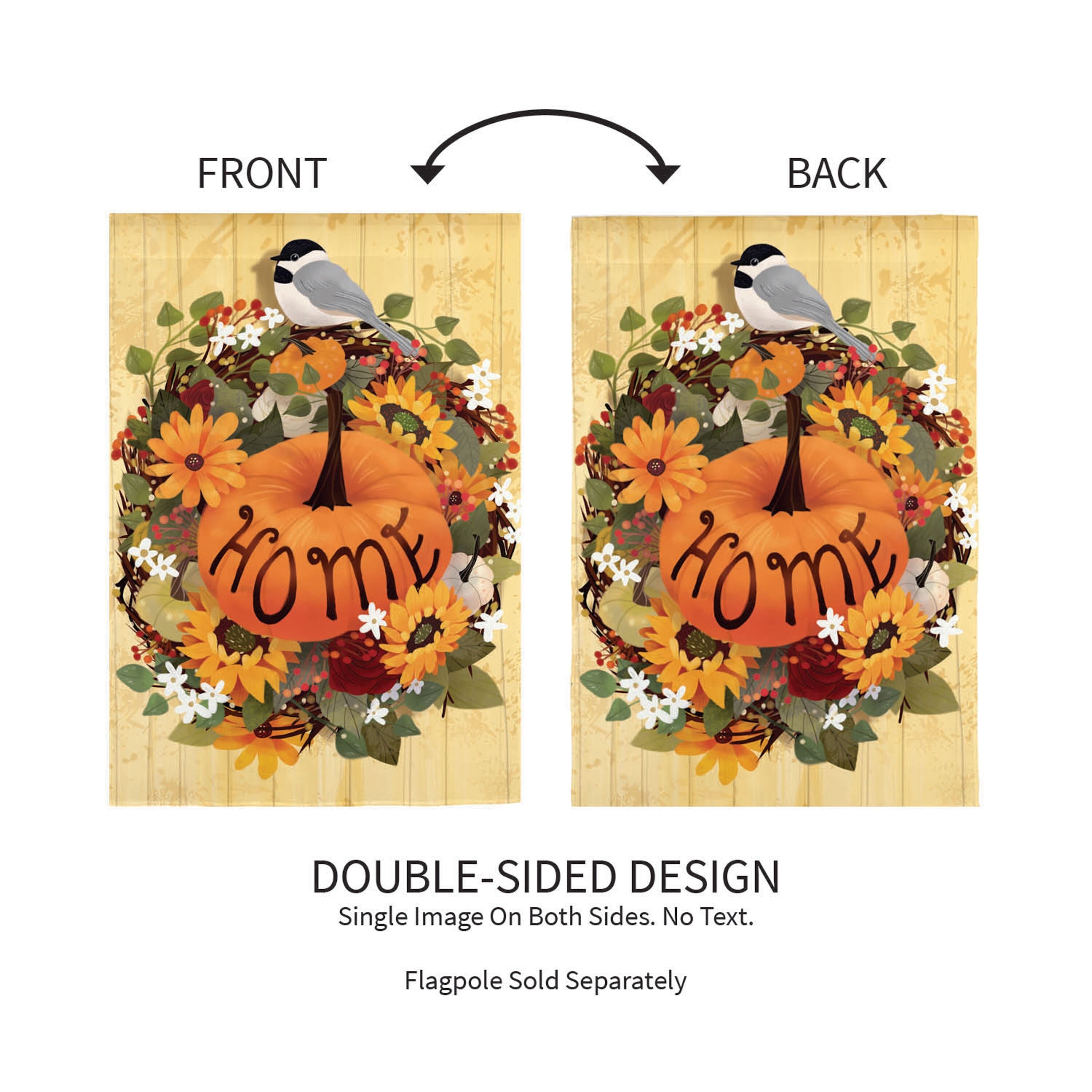 Pumpkin Wreath Moire Garden Flag