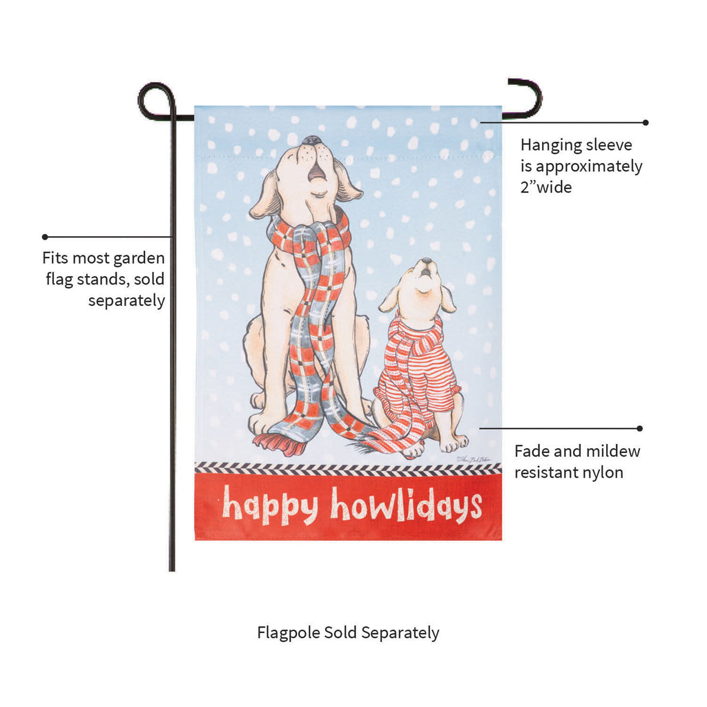 Winter Pups Suede Garden Flag