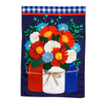 Red, White, and Blue Mason Jars Garden Applique Flag