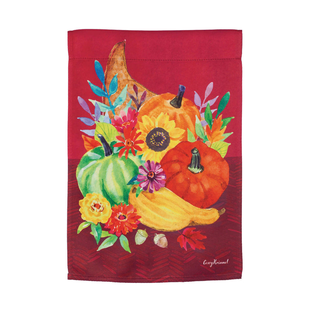 Harvest Cornucopia Garden Suede Flag