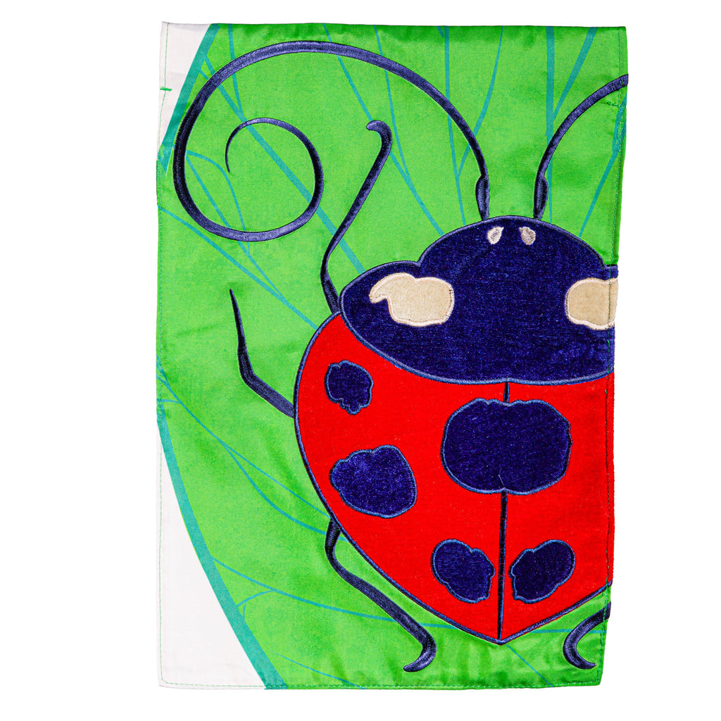 Big Ladybug Applique Garden Flag
