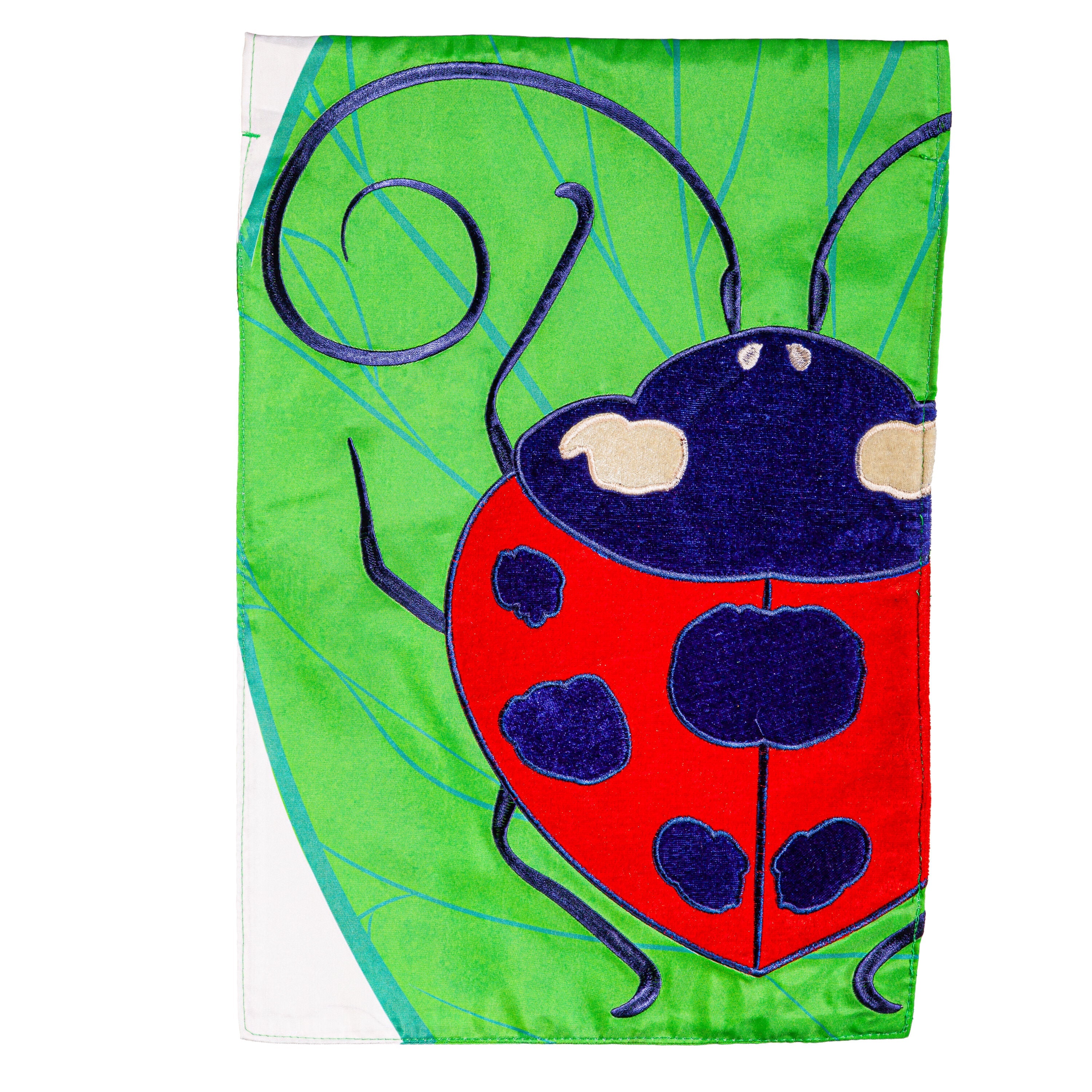 Big Ladybug Applique Garden Flag