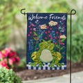 Whimsical Frog Garden Applique Flag