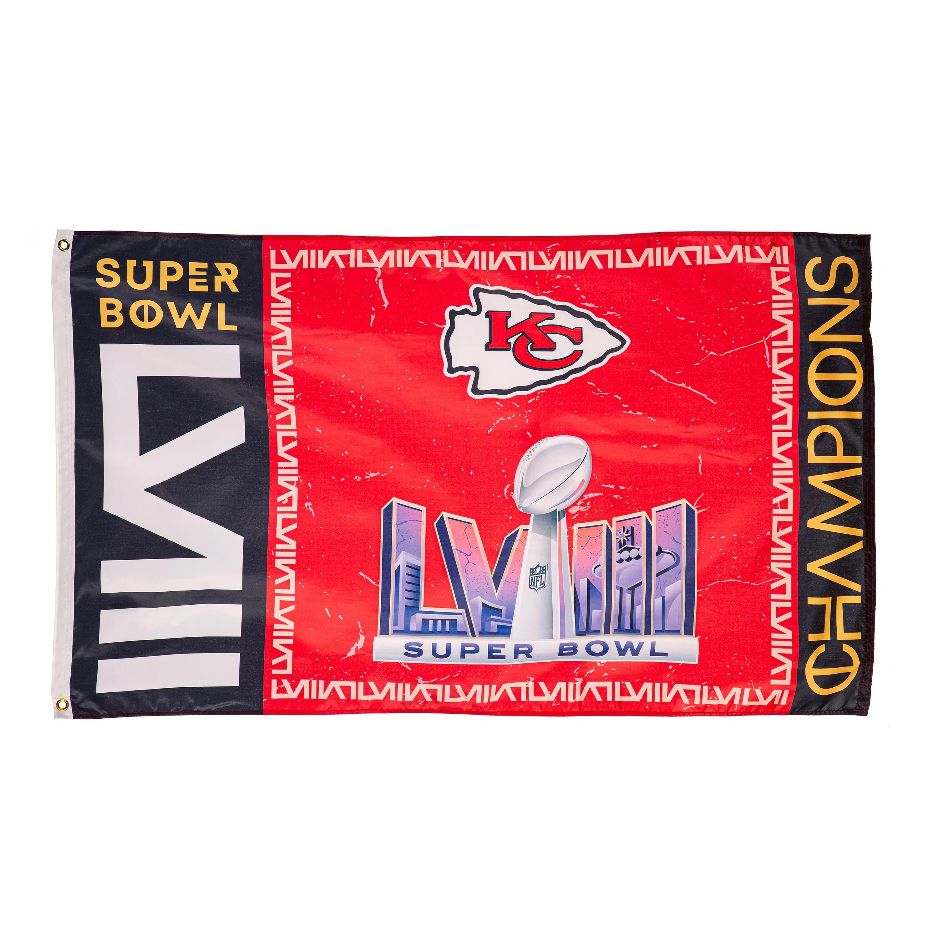 Kansas City Chiefs SB58 Champions Embossed Suede Estate Flag