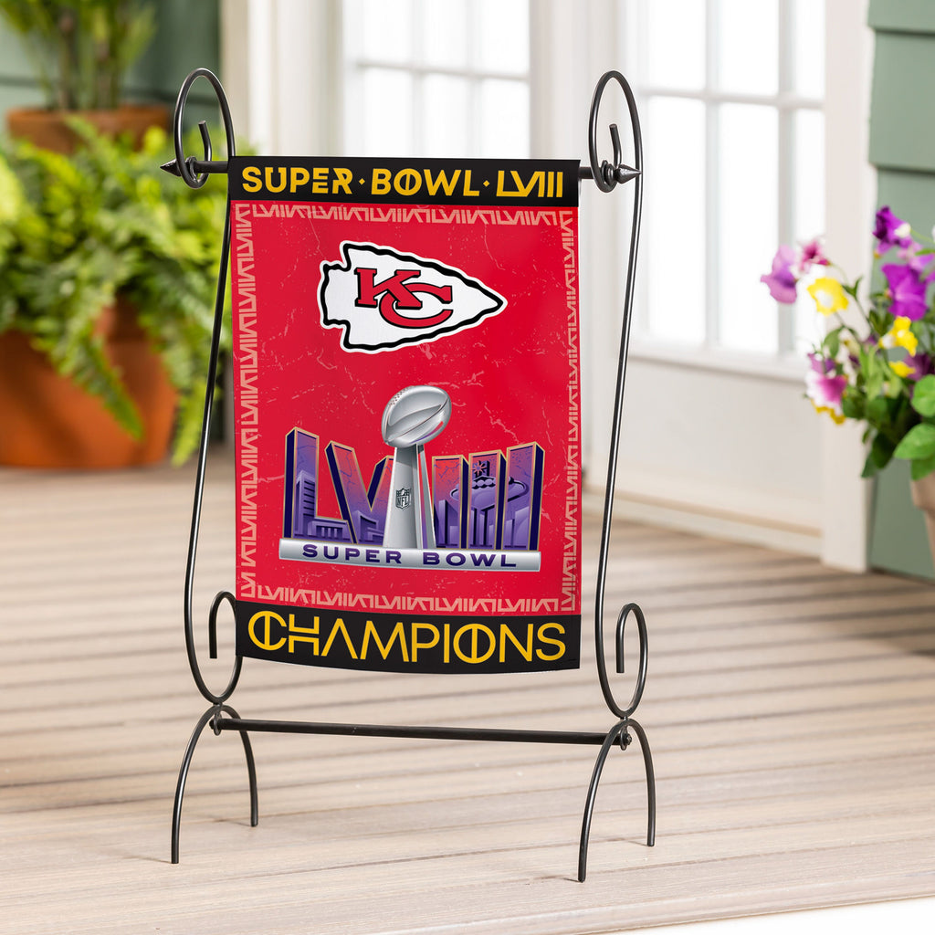 Kansas City Chiefs SB58 Champions Embossed Suede Flag