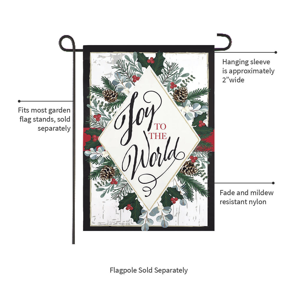 Joy to the World Applique Garden Flag