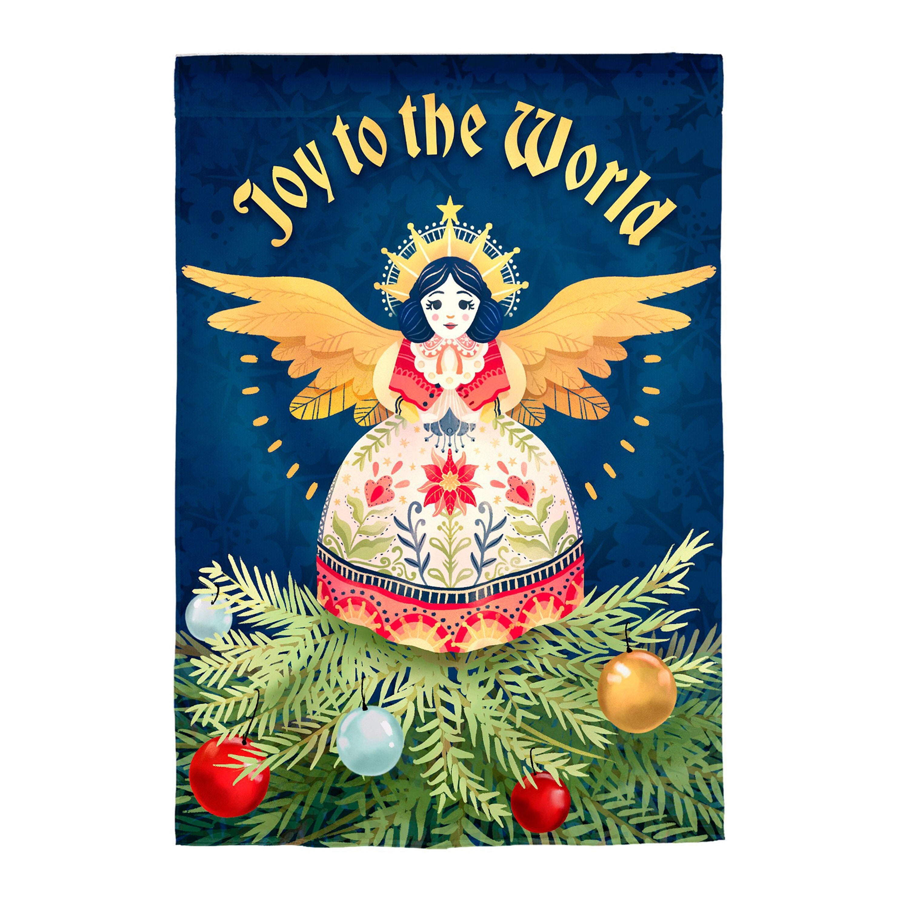 Joy to the World Applique Garden Flag