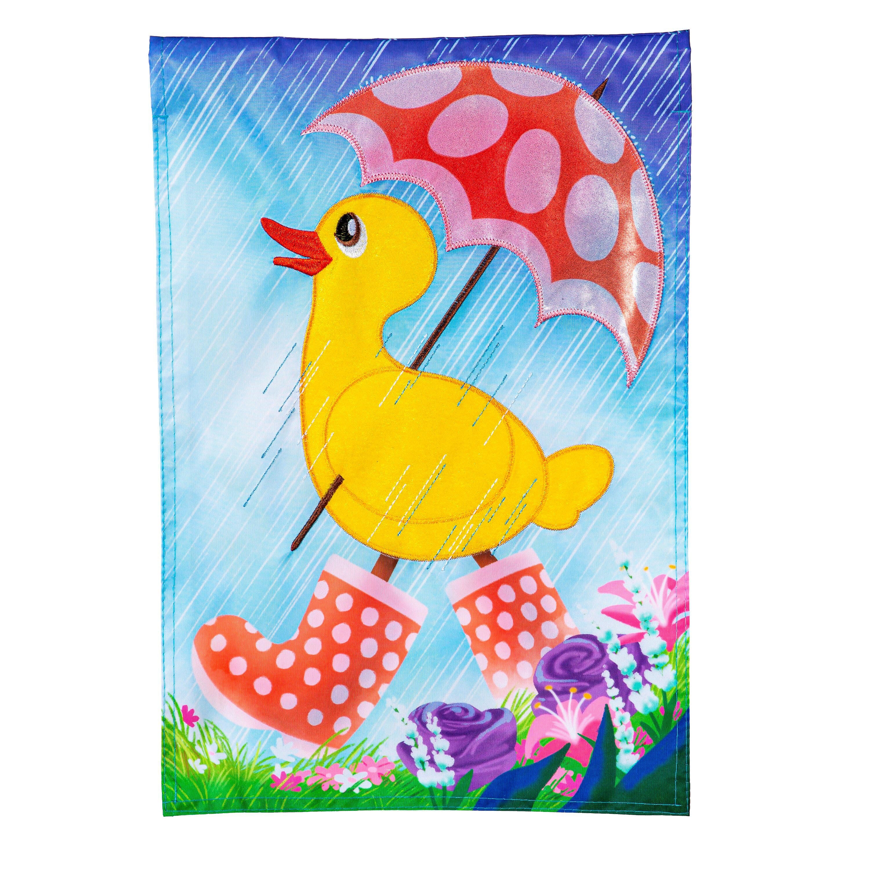Spring Duckling Applique House Flag
