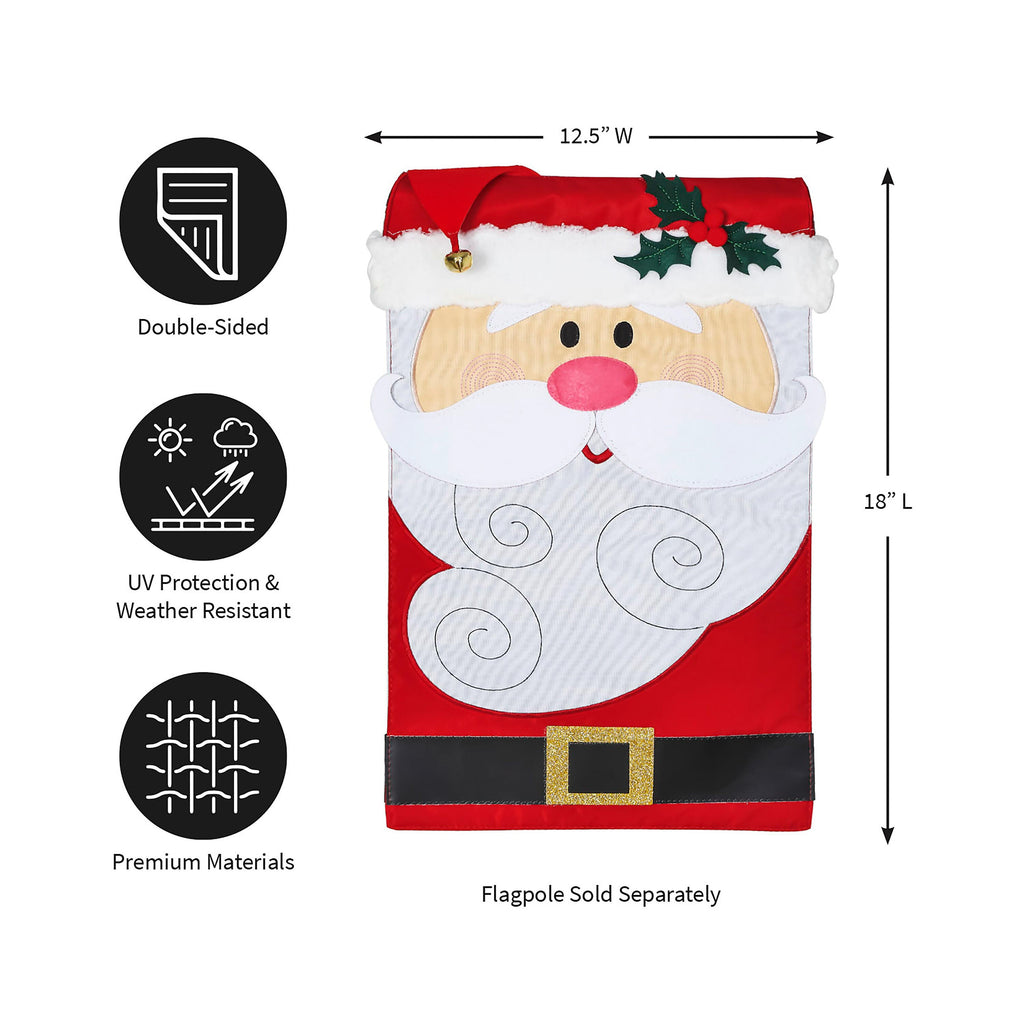 Santa Claus Garden Applique Flag
