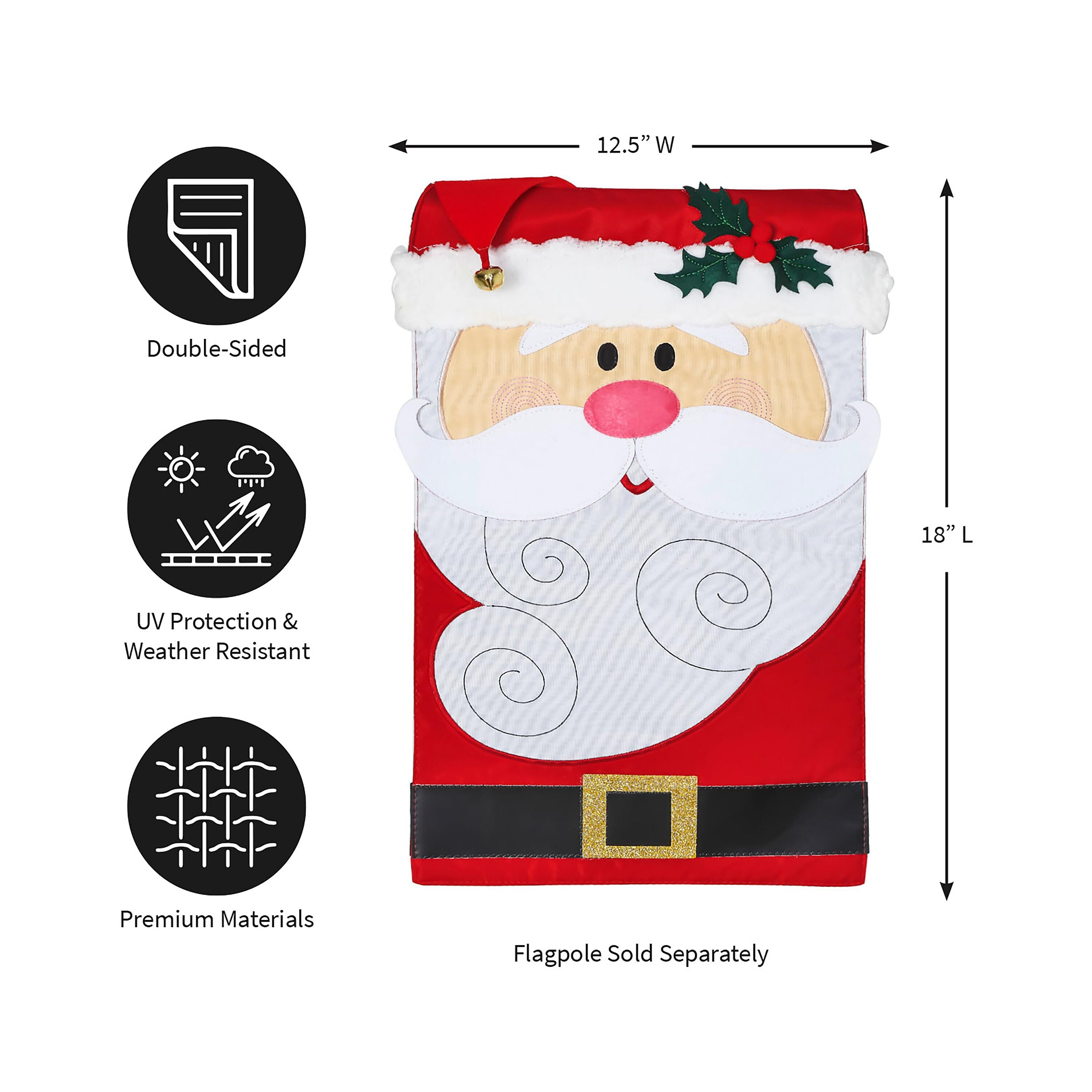 Santa Claus Garden Applique Flag