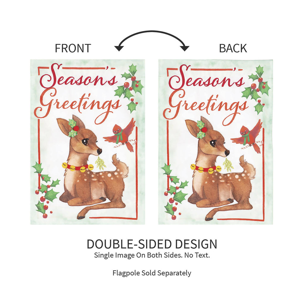 Seasons Greetings Applique House Flag