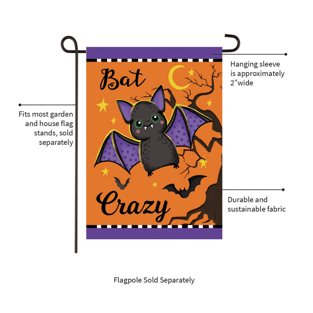 Gone Batty Applique Garden Flag
