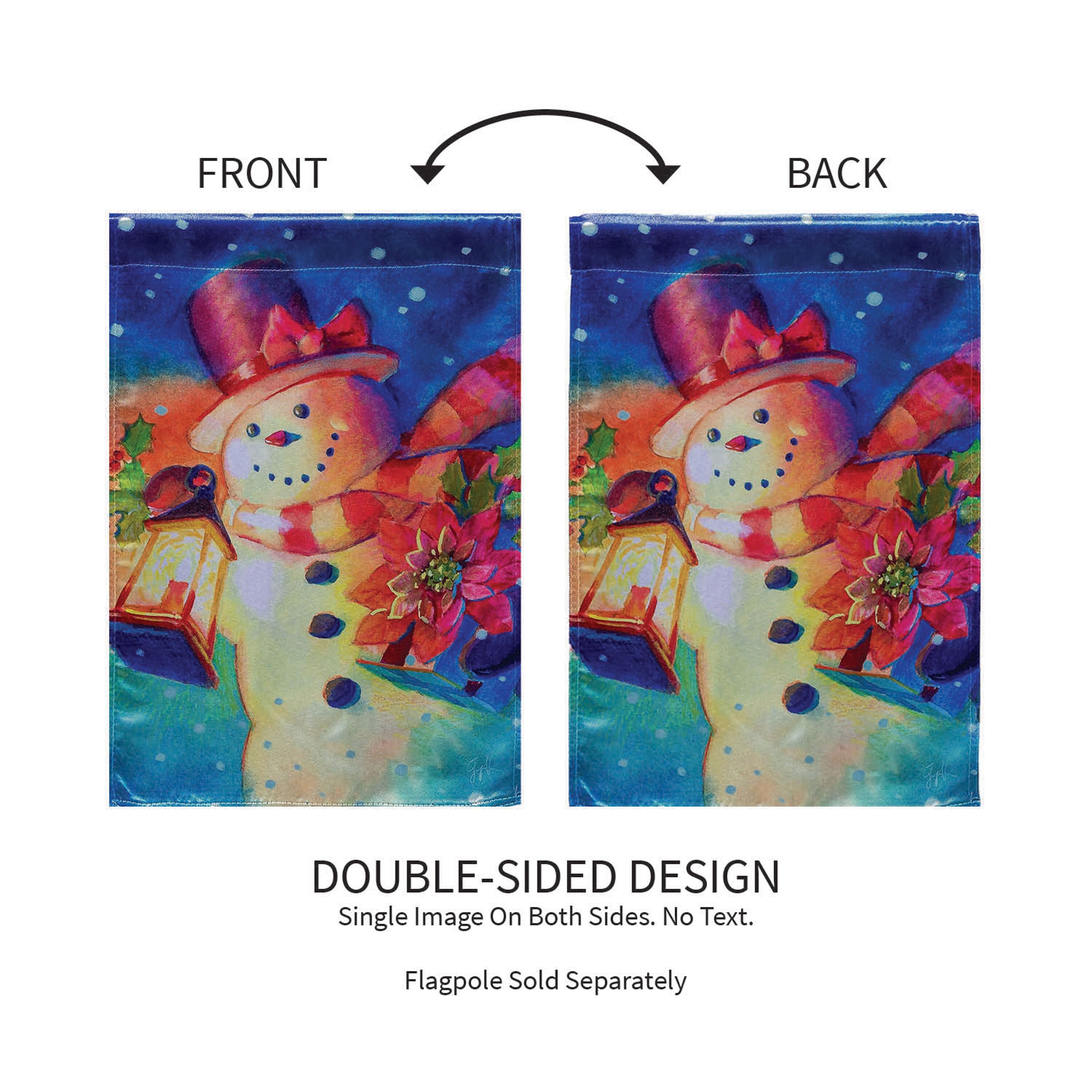 Lantern Snowman Lustre Garden Flag