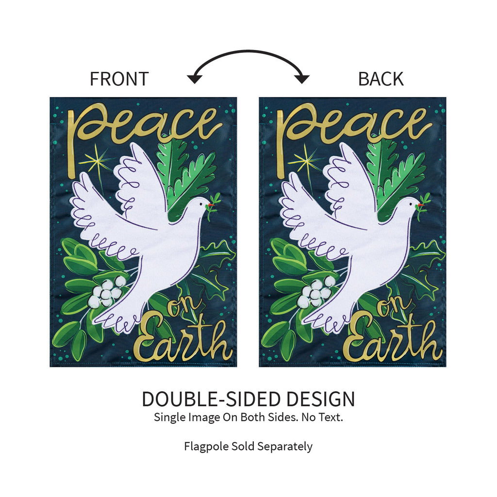 Peace On Earth Applique Garden Flag