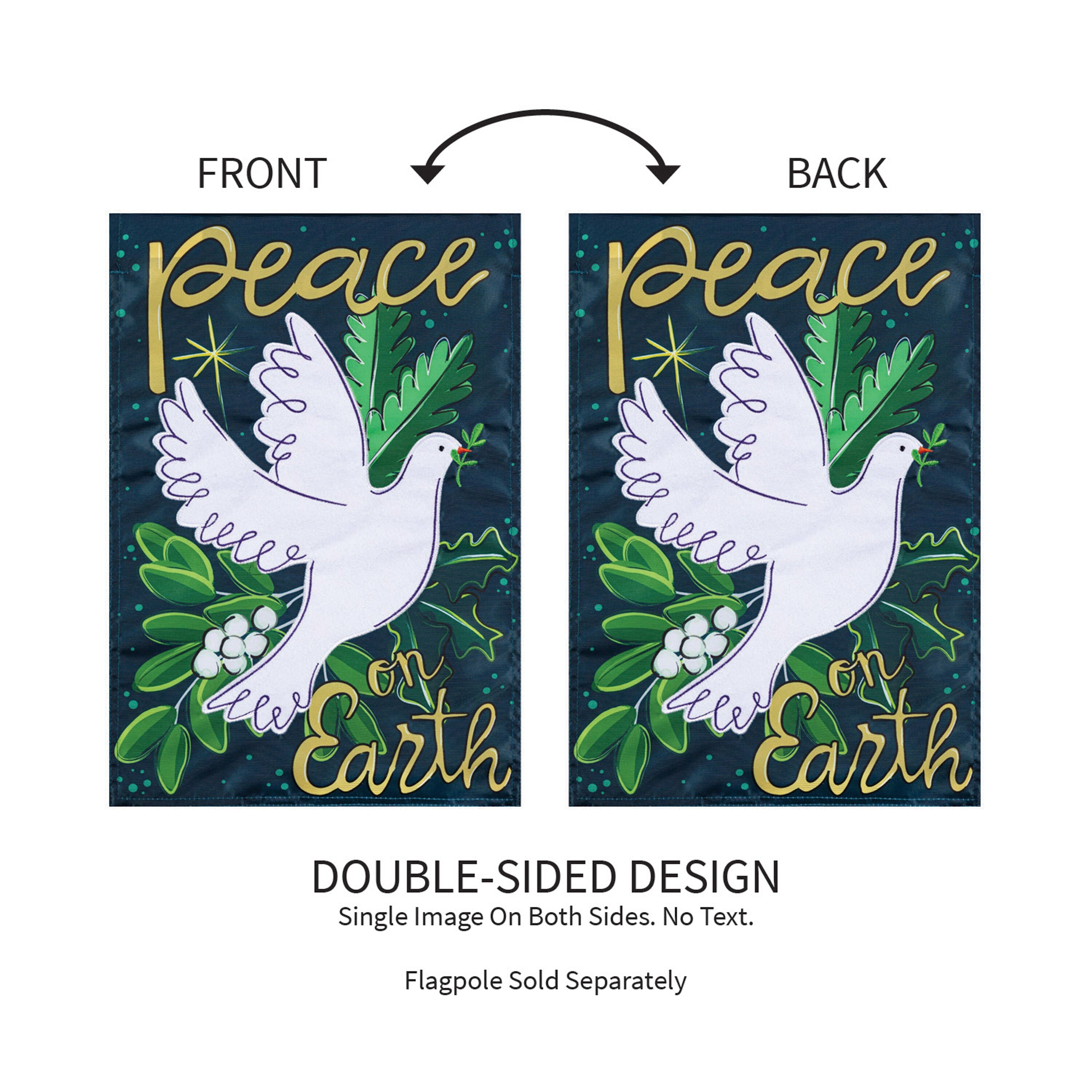 Peace On Earth Applique Garden Flag