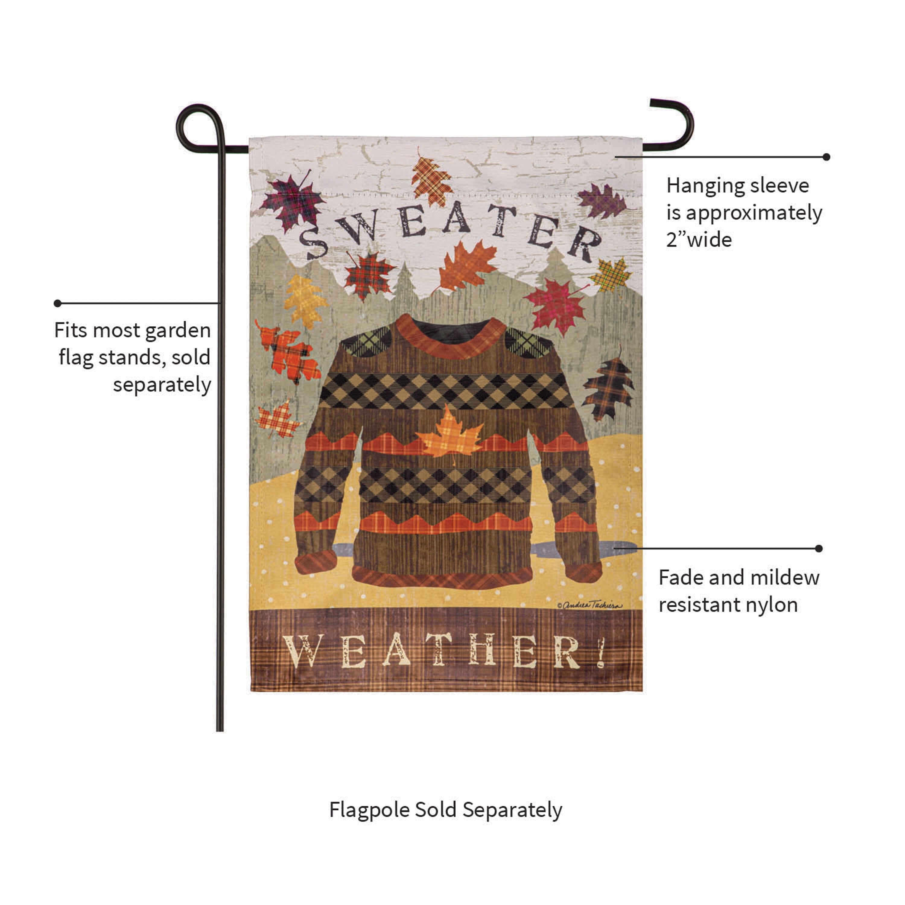Sweater Weather Suede Garden Flag