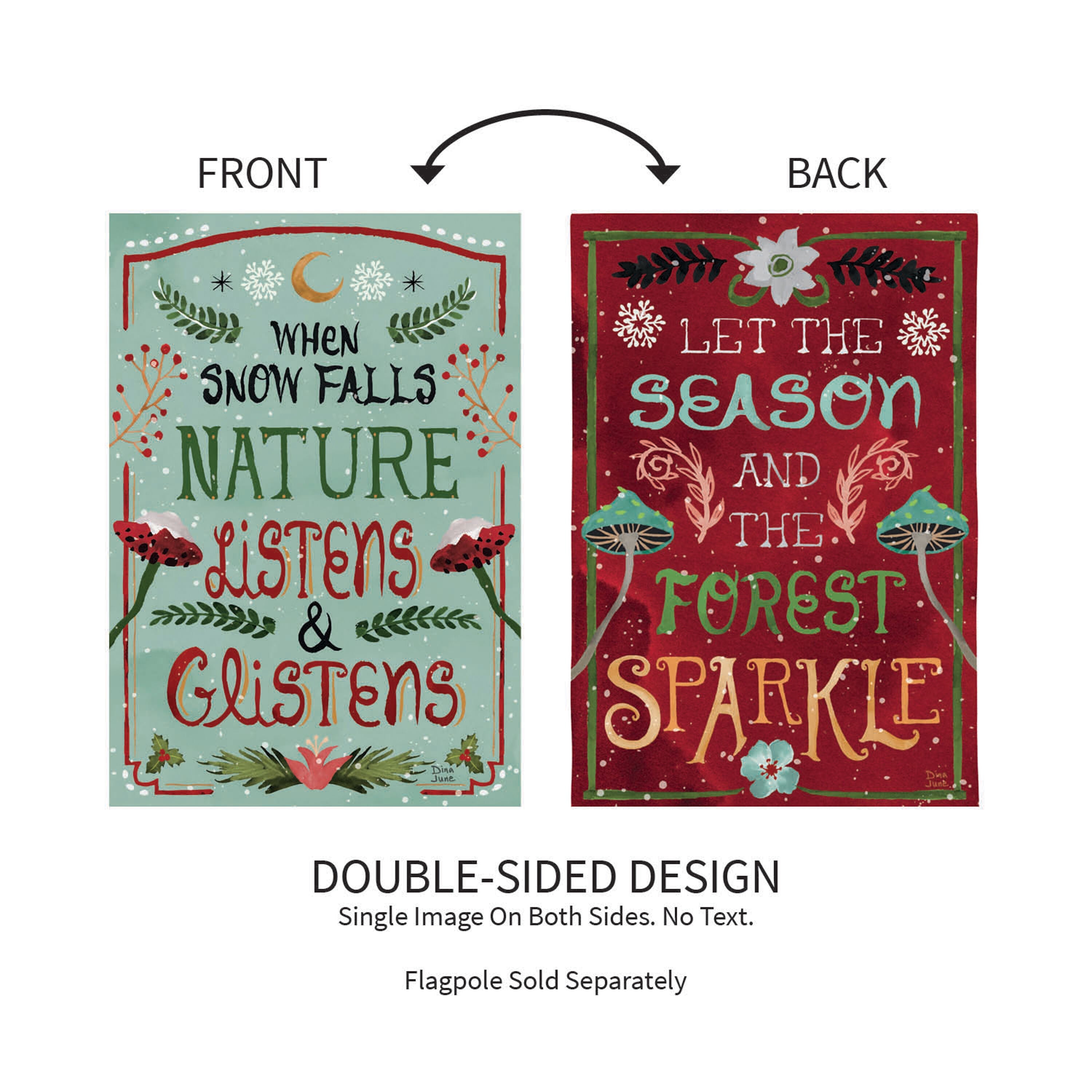 Santa's Forest of Wonder Reversible Burlap Garden Flag