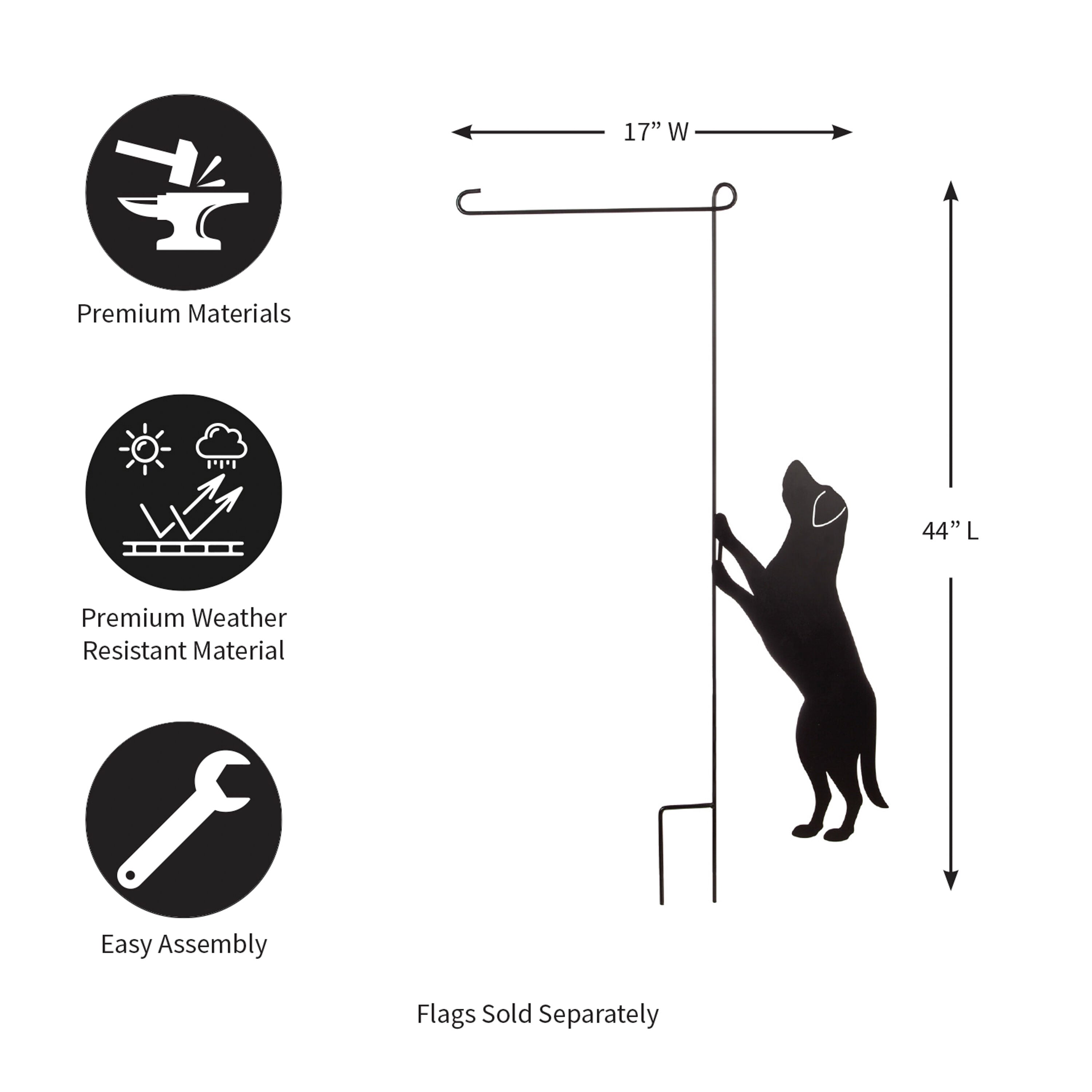 Decorative Garden Flag Stands, Dog