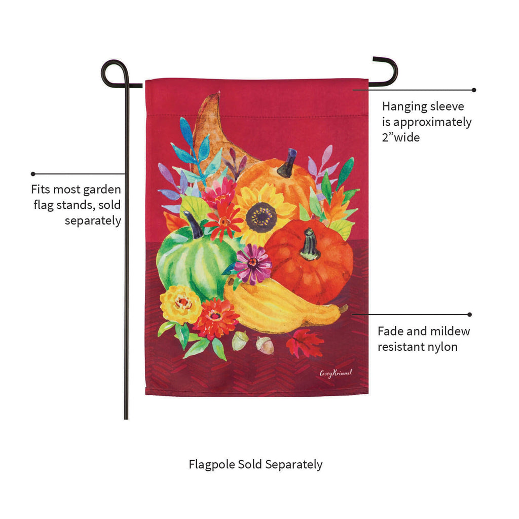 Harvest Cornucopia Garden Suede Flag