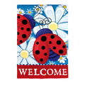 Patriotic Ladybugs Applique House Flag