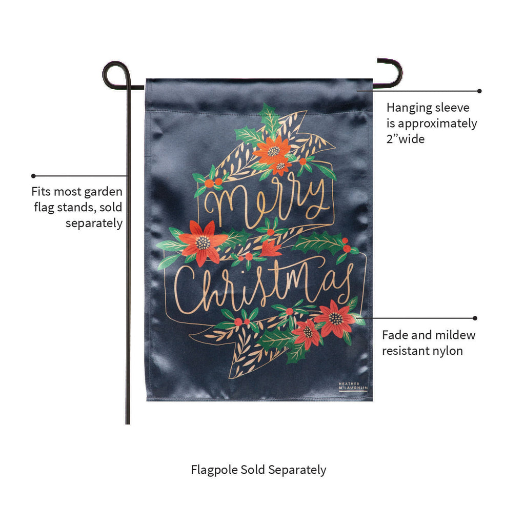 Merry Christmas Lustre Garden Flag