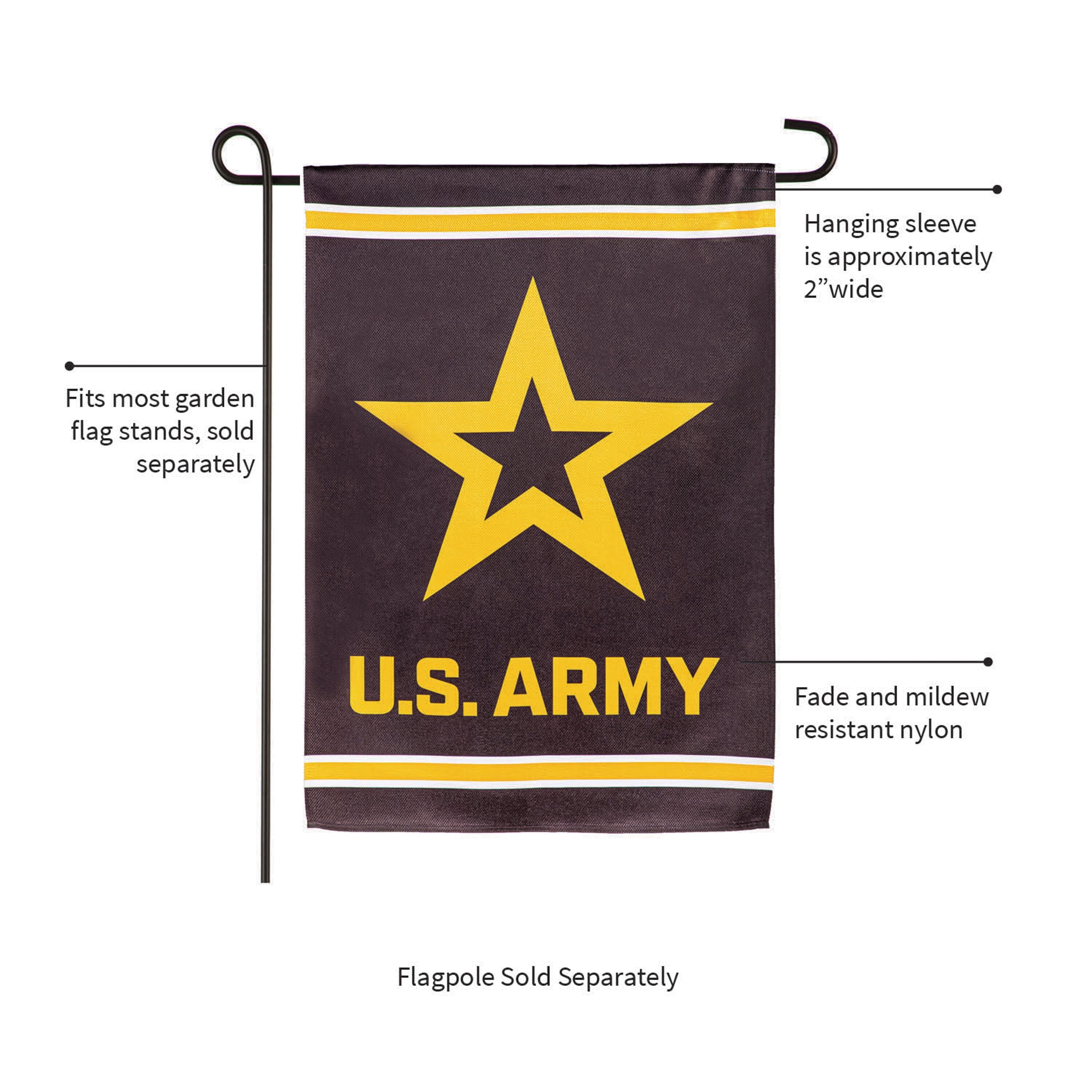 Embossed Suede Flag, GDN Size, Army