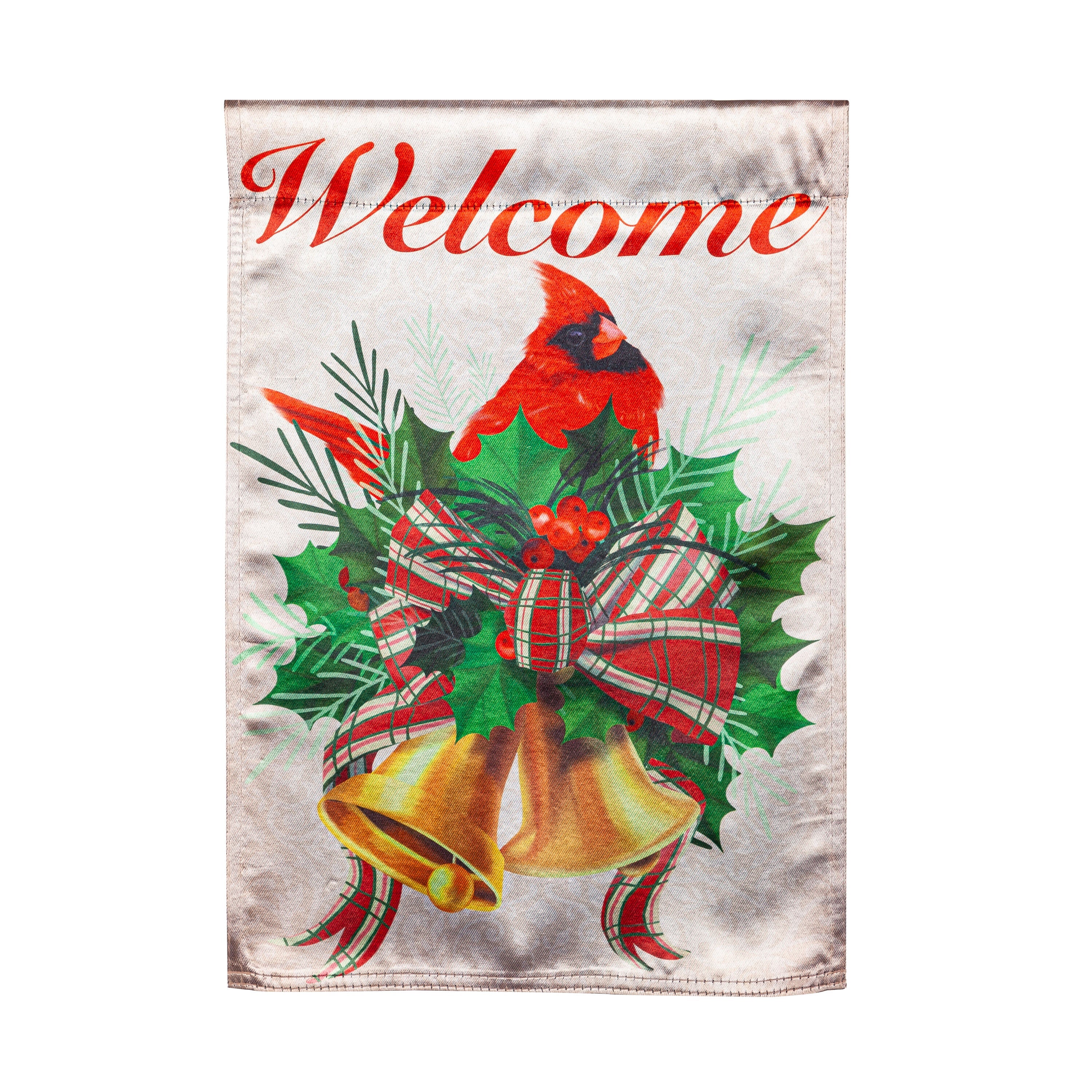 Welcome Cardinal Lustre Garden Flag