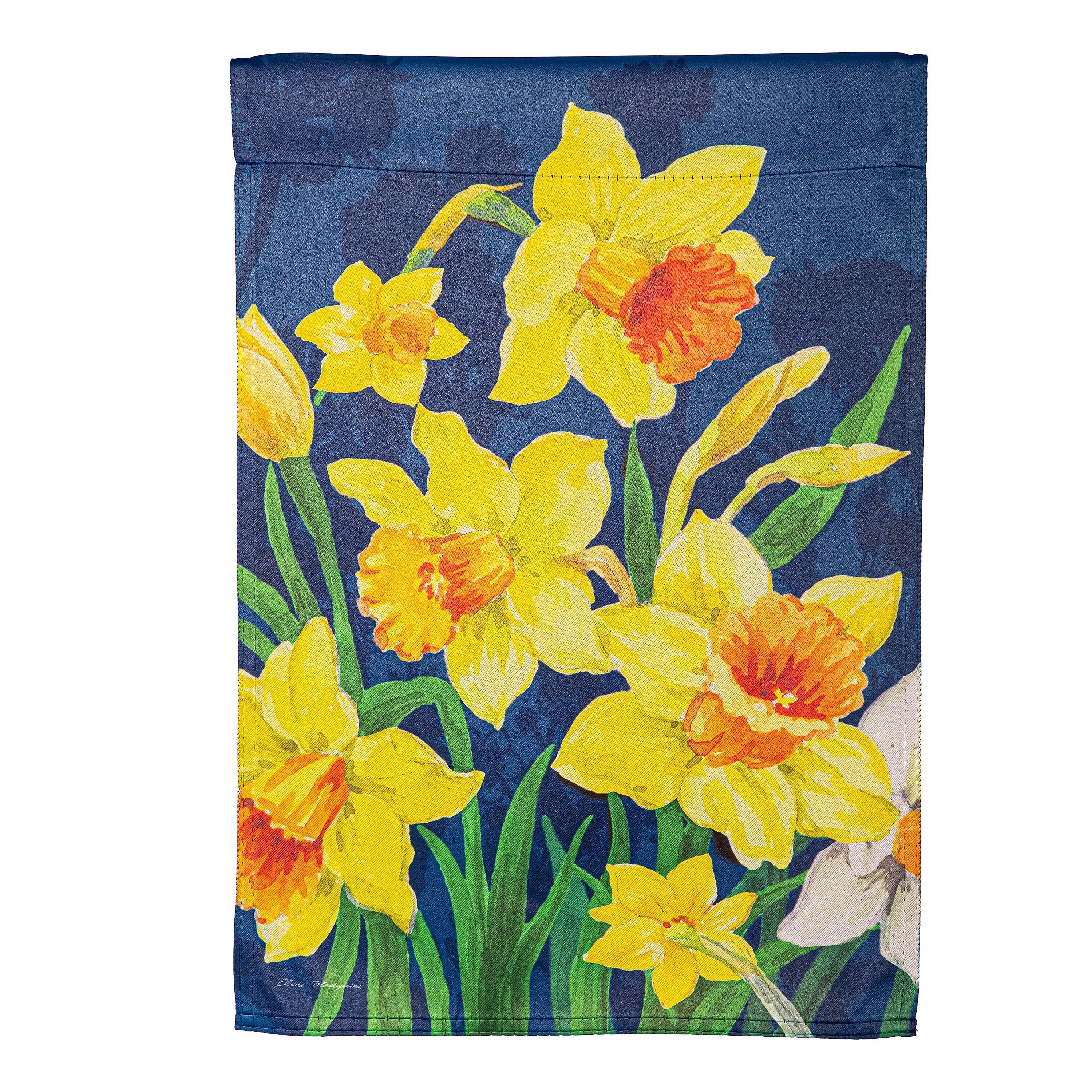 Daffodils Garden Suede Garden Flag