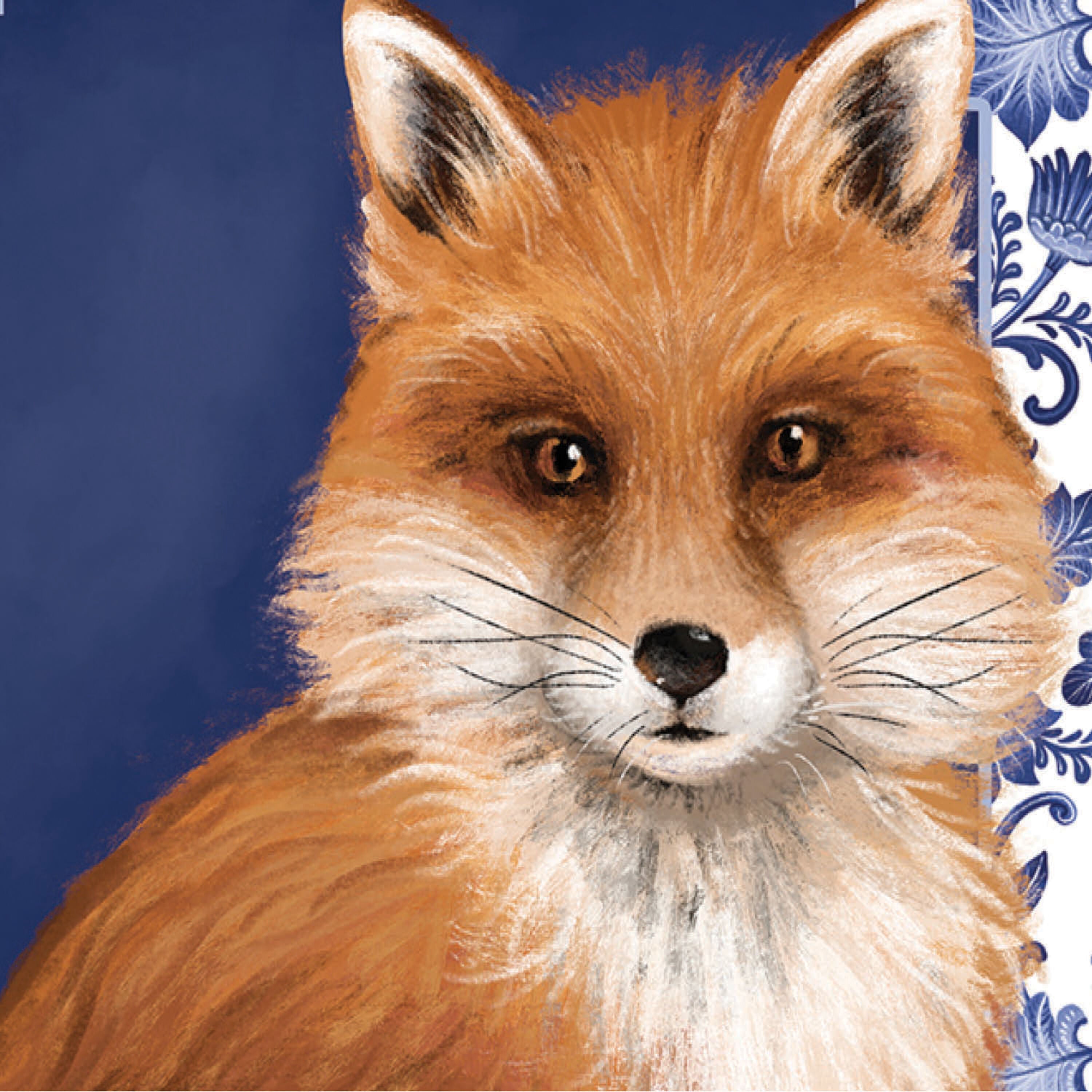 Orange Fox Applique Garden Flag