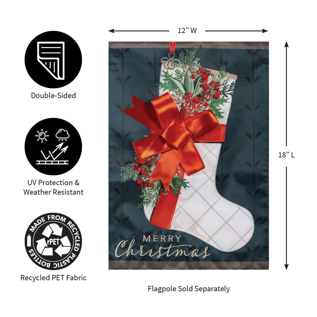 Christmas Stocking Applique Garden Flag