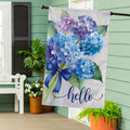 Hydrangea Bouquet Burlap House Flag