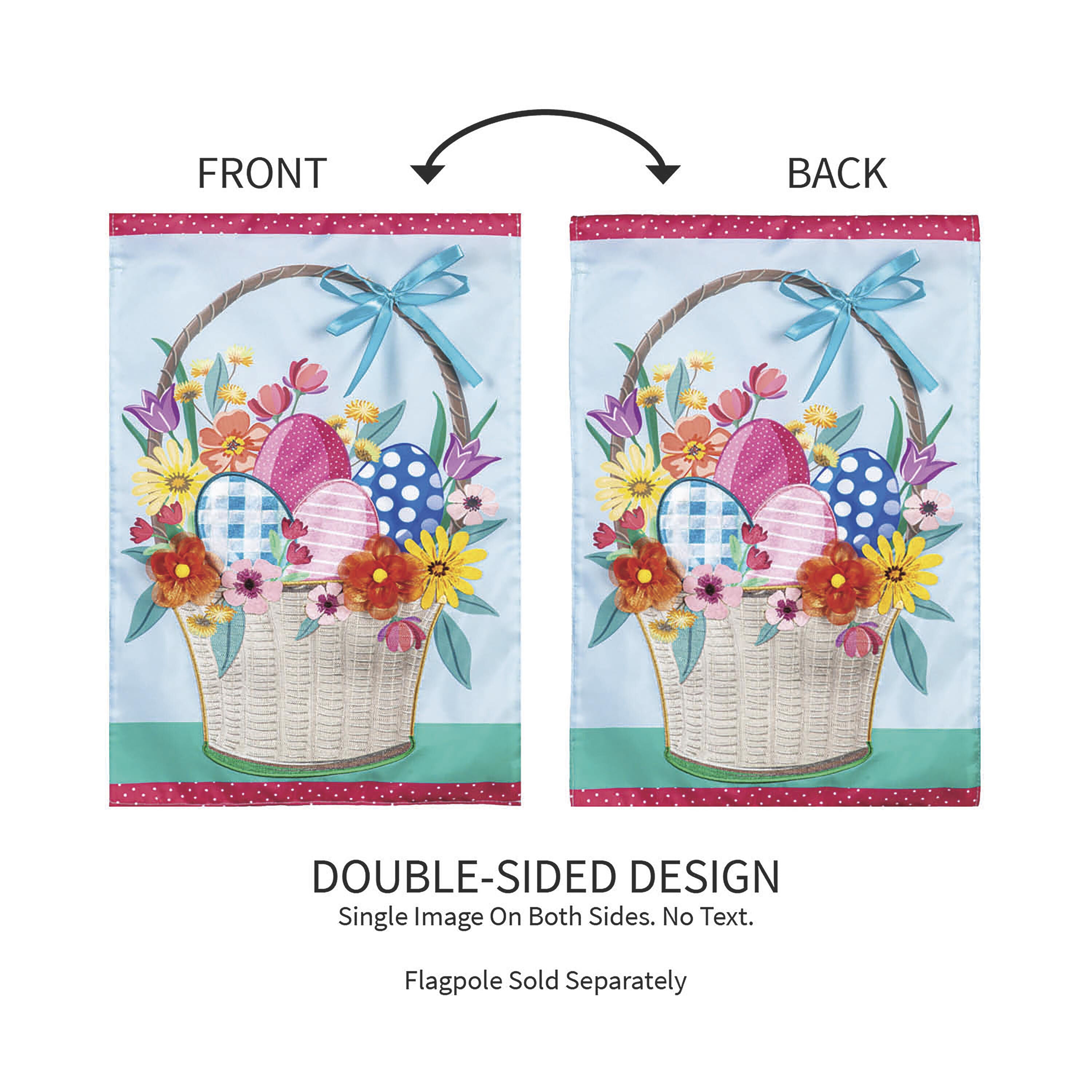 Easter Basket Applique Garden Flag