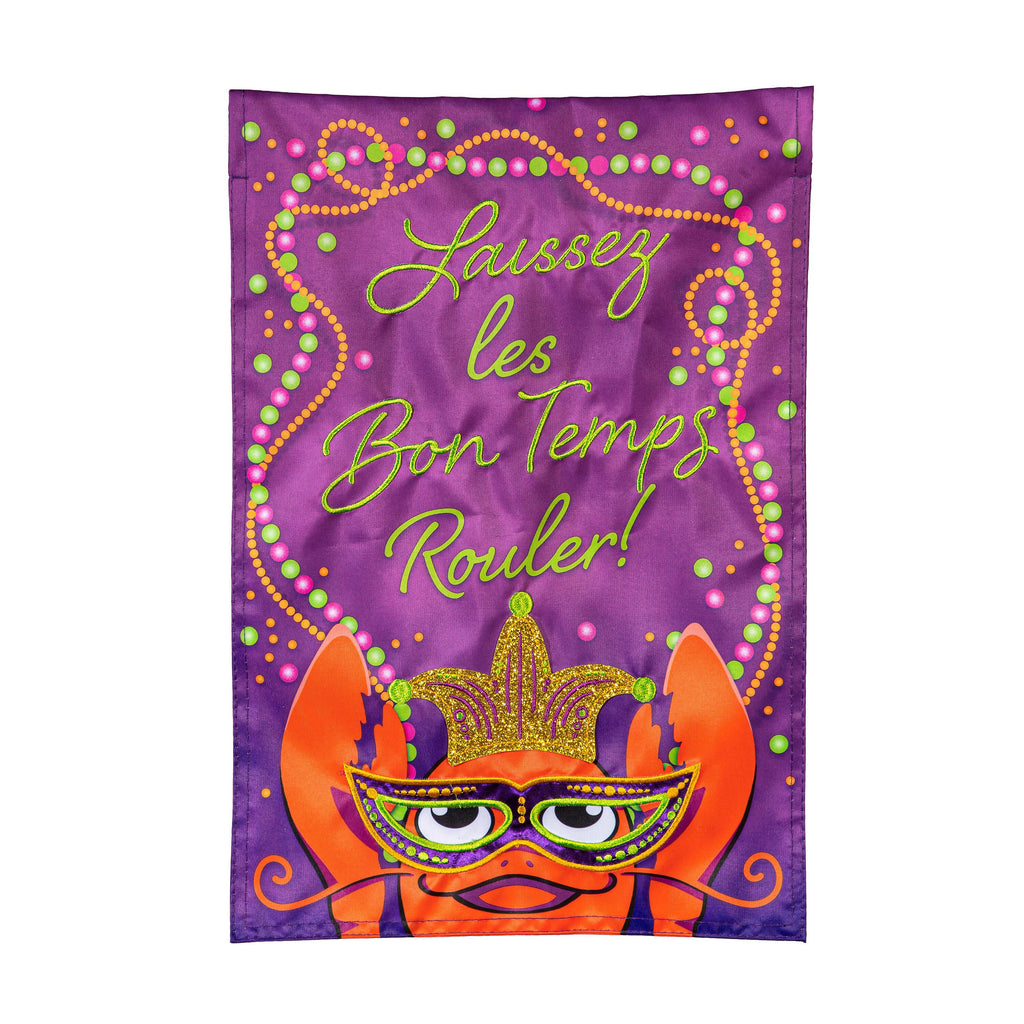 Let the Good Times Roll Applique Garden Flag