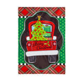Patterned Christmas Truck Applique Garden Flag
