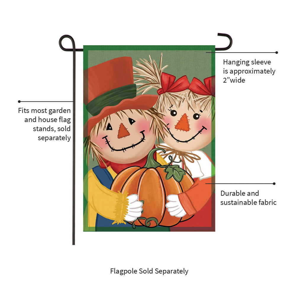 Couple Of Scarecrows Applique Garden Flag