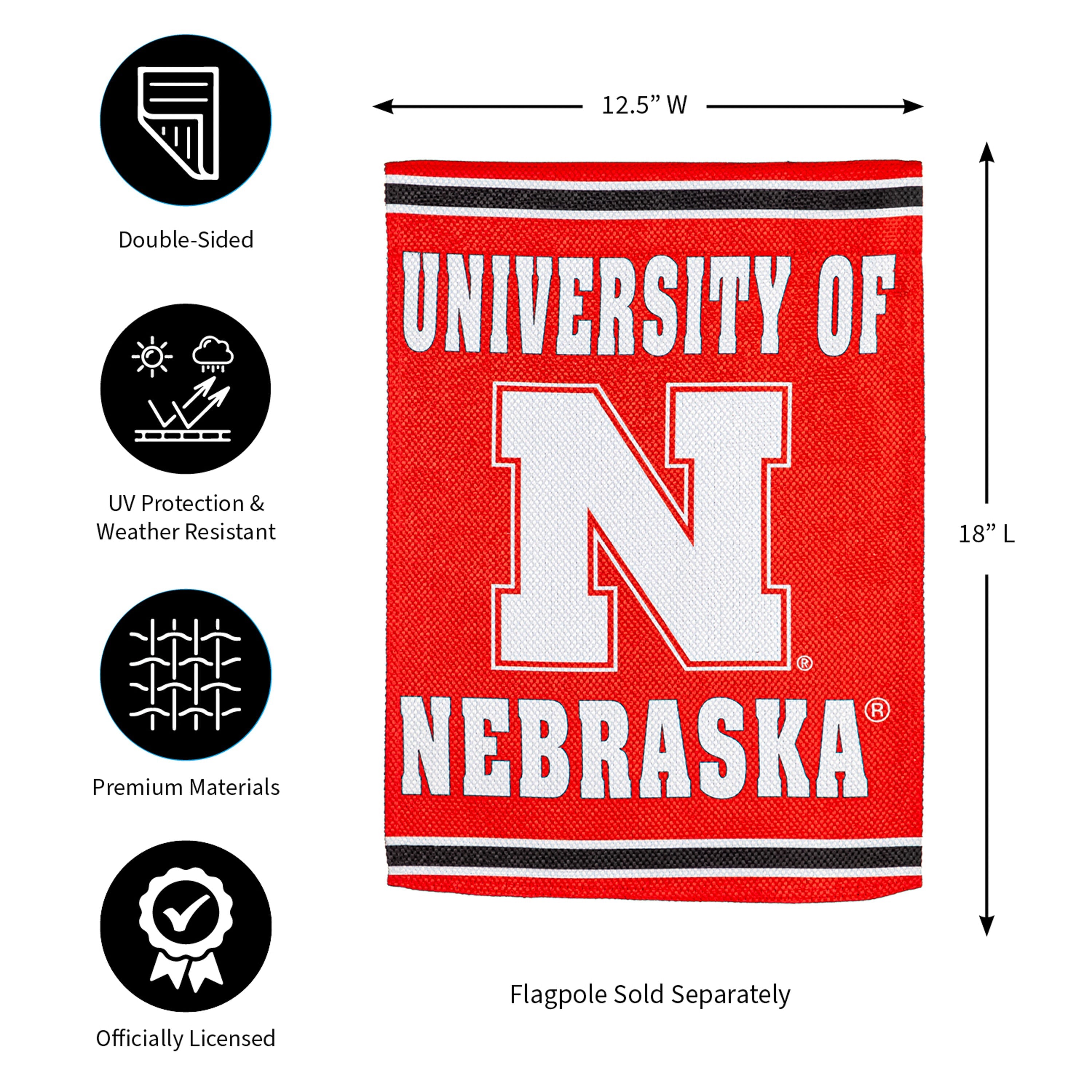 Embossed Suede Flag, GDN Size, University of Nebraska