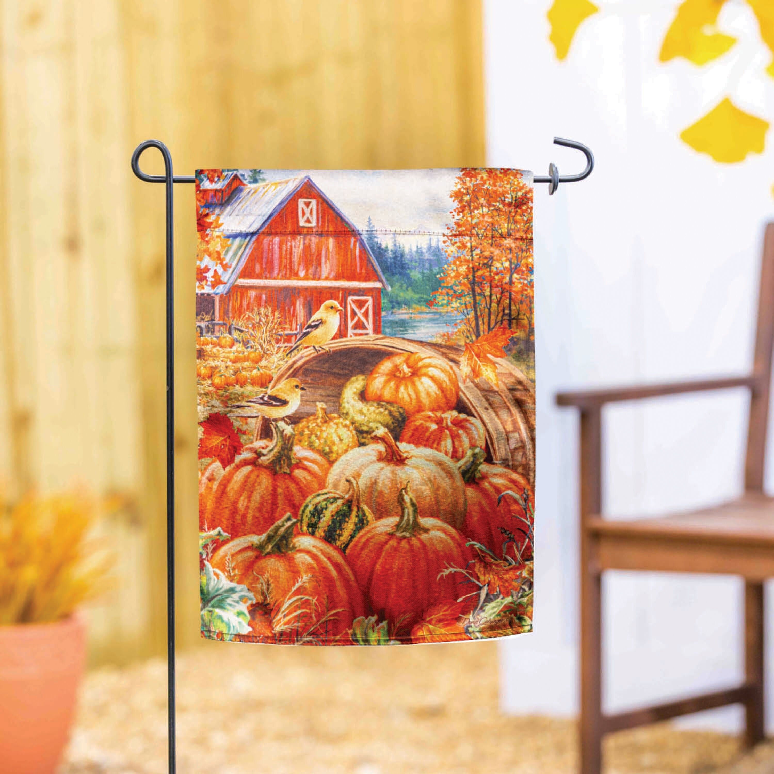 Red Barn Lustre Garden Flag
