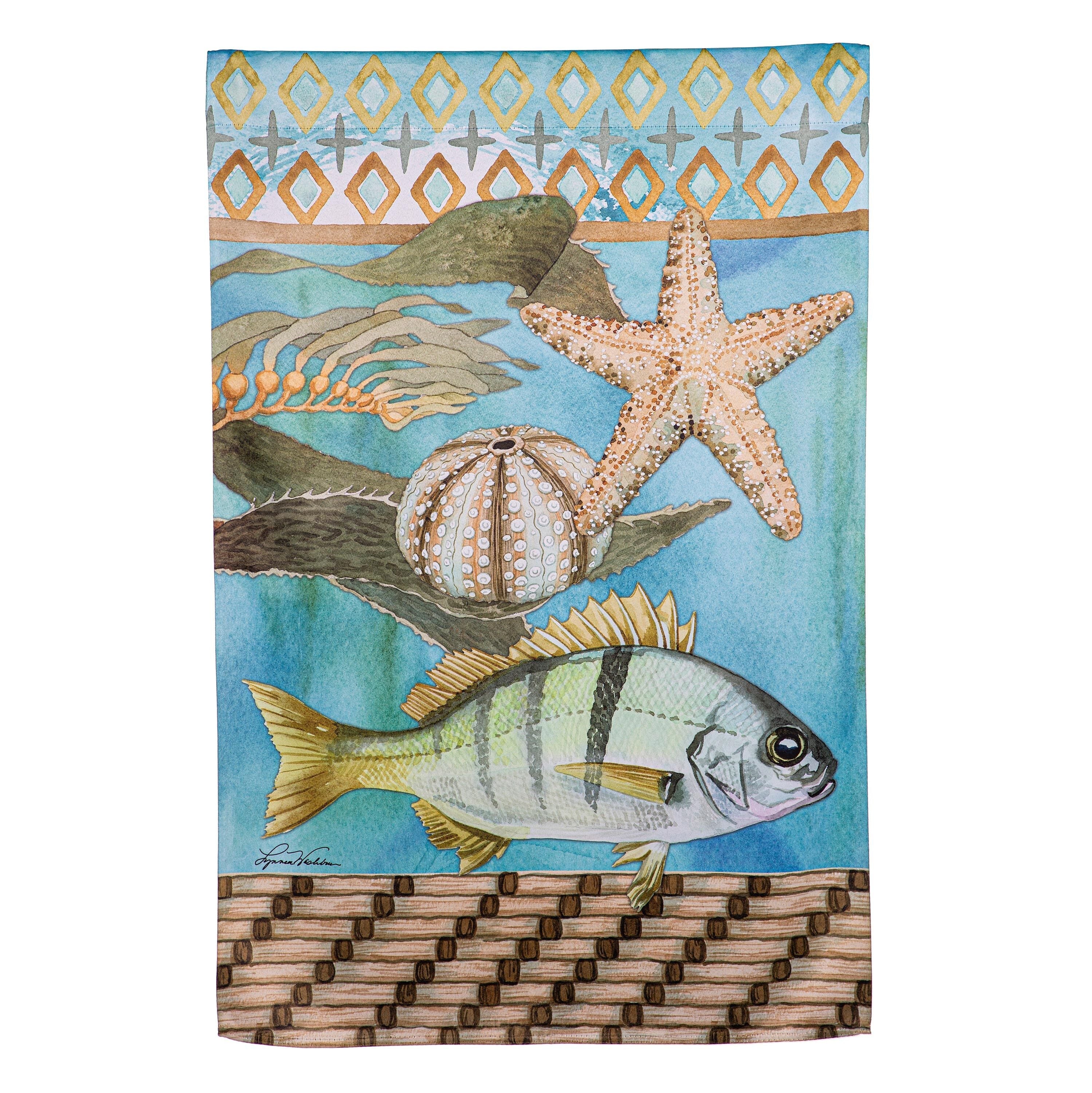 Ocean Currents Suede House Flag