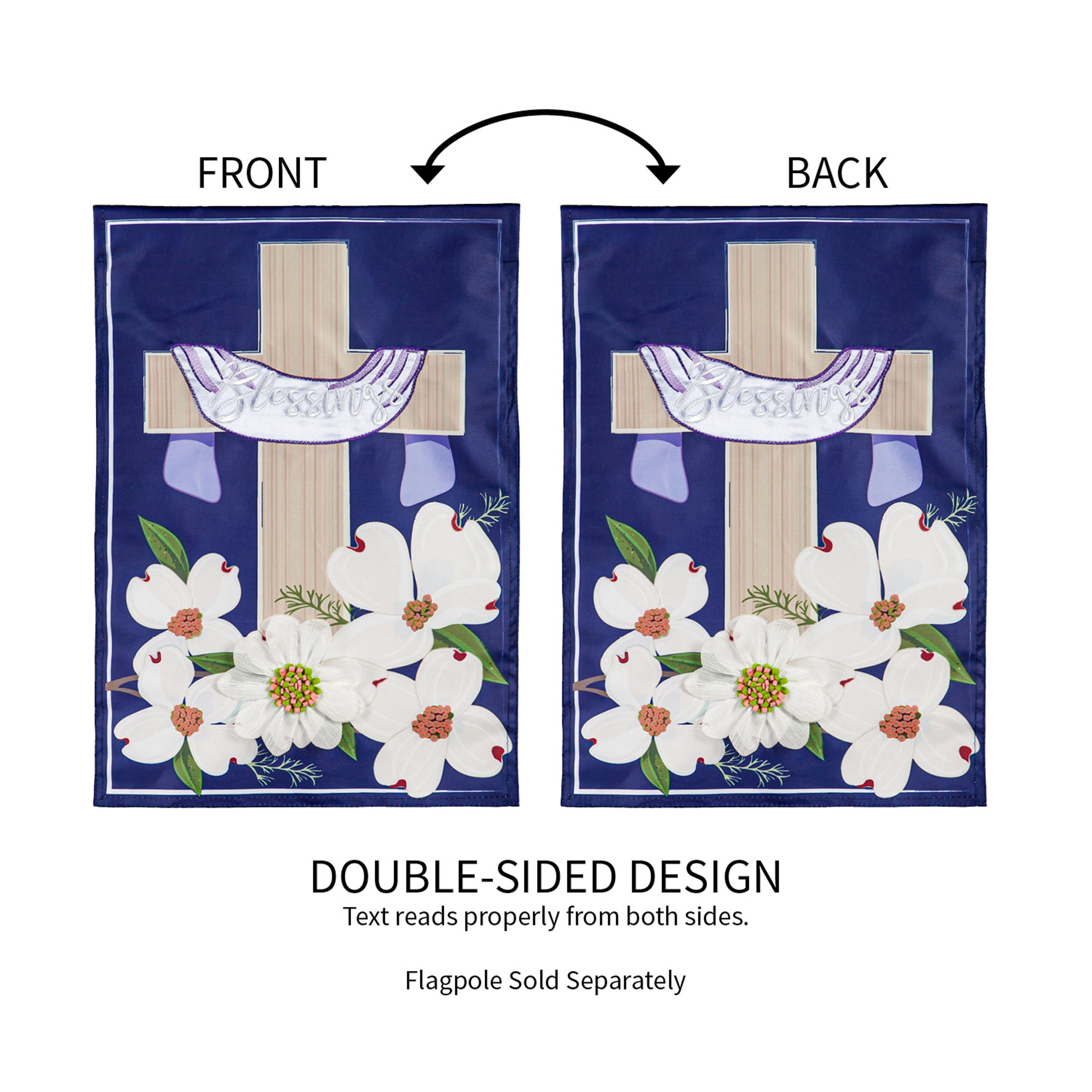 Dogwood Blessings Garden Applique Flag